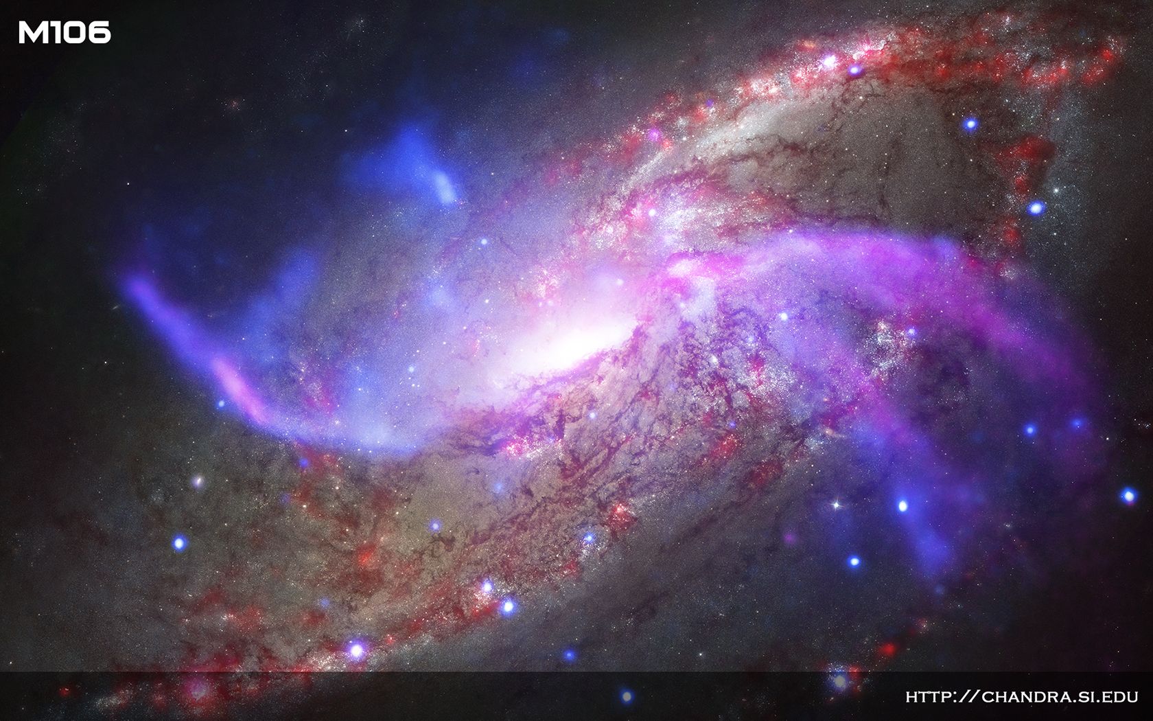 Galassia M106 rosa e blu, 1680x1050 900p, Desktop