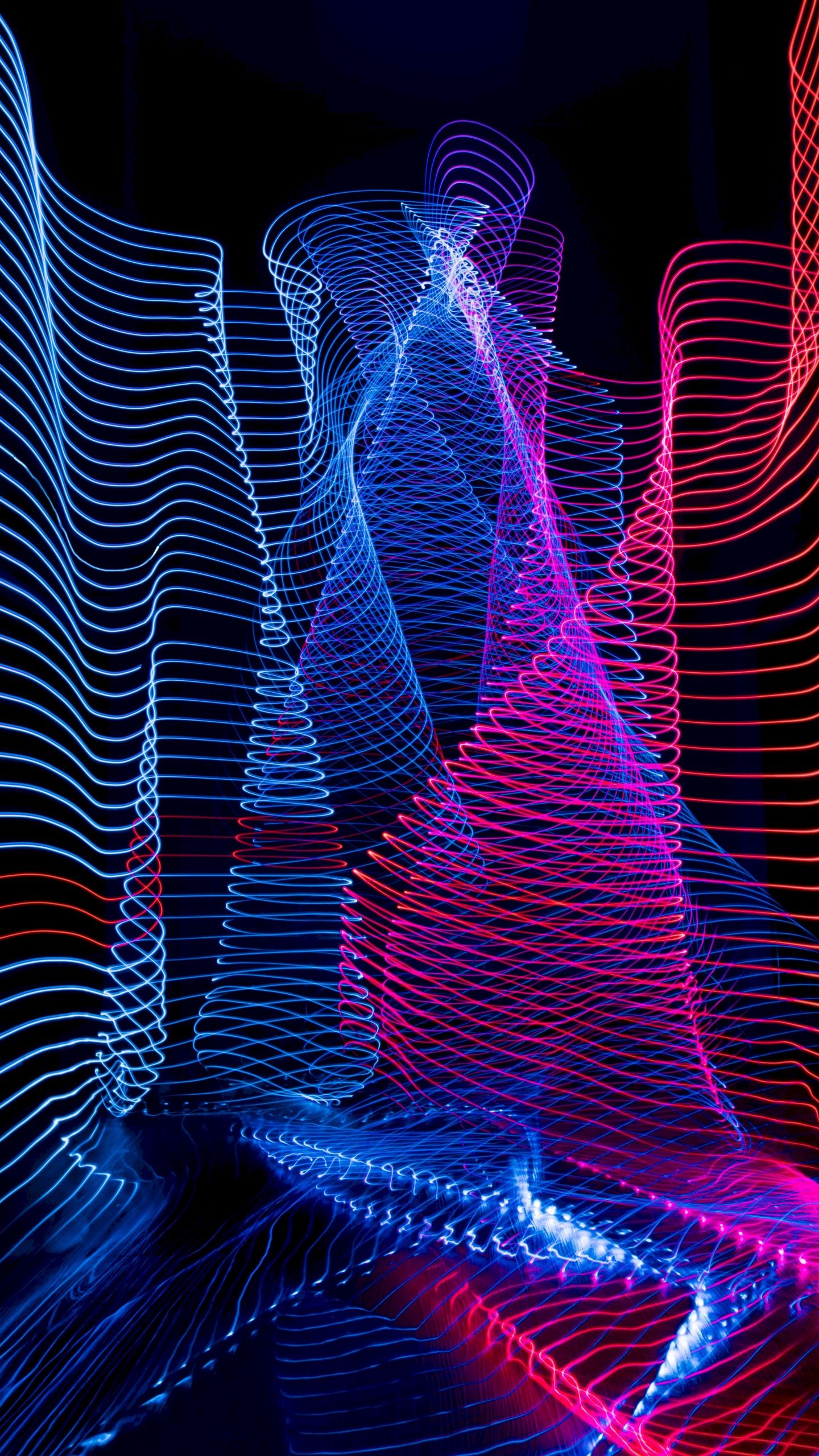 Linee ondulate rosse e blu, 1440x2560 Verticale, Samsung Galaxy