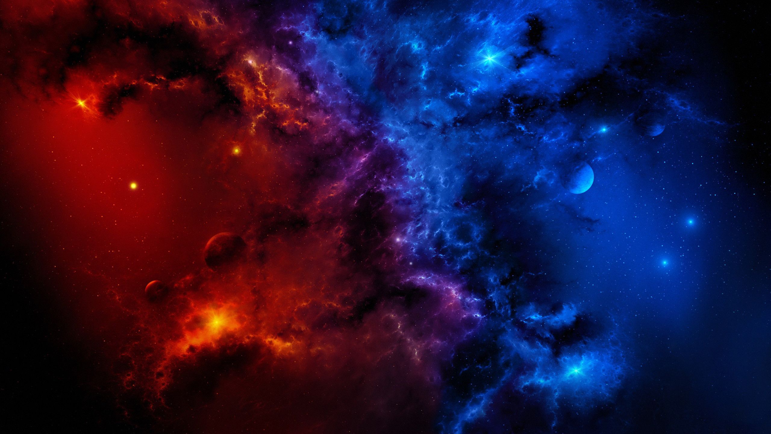 Galassia rossa e blu, 2560x1440 QHD, Laptop