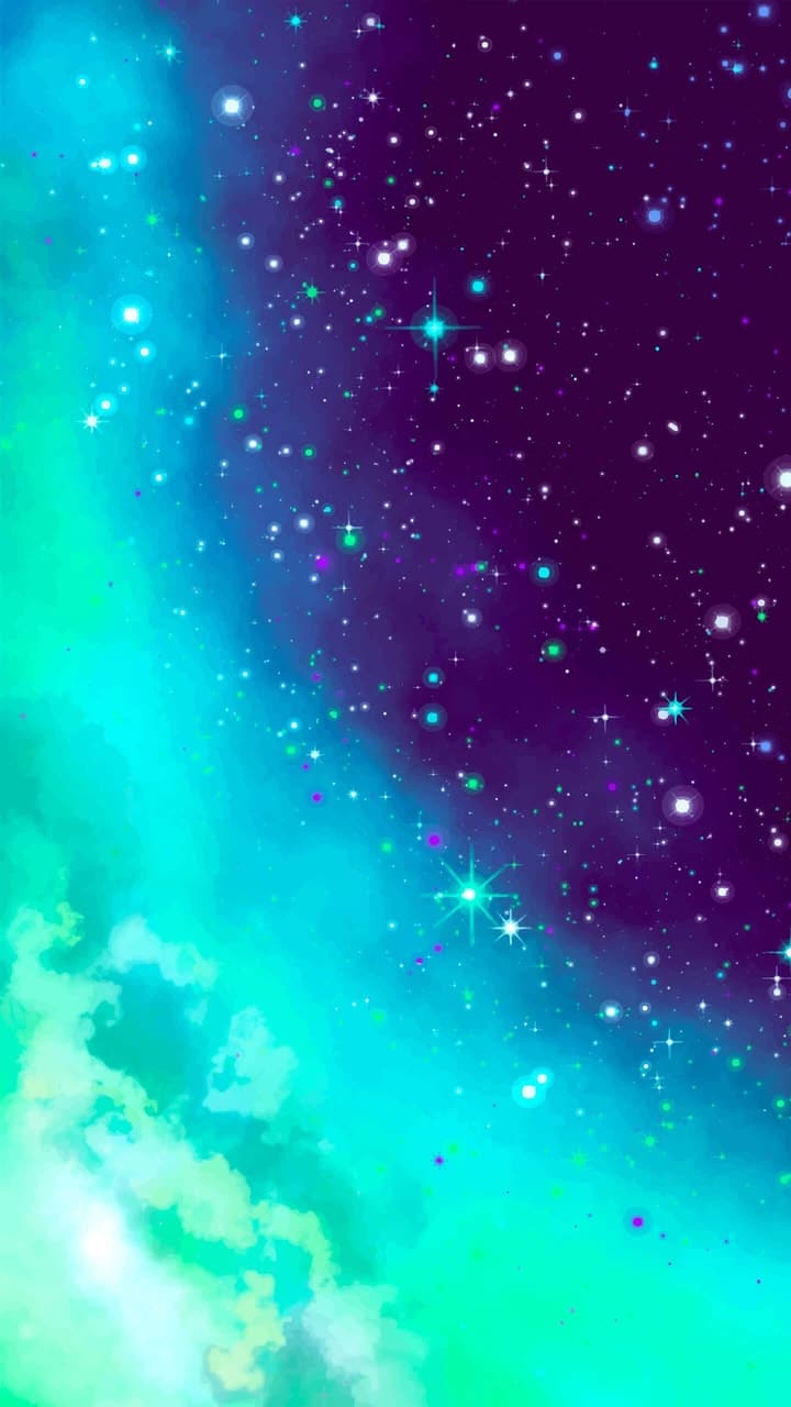 Galassia sfumata verde e viola, 720x1280 Full HD Verticale, Smartphone