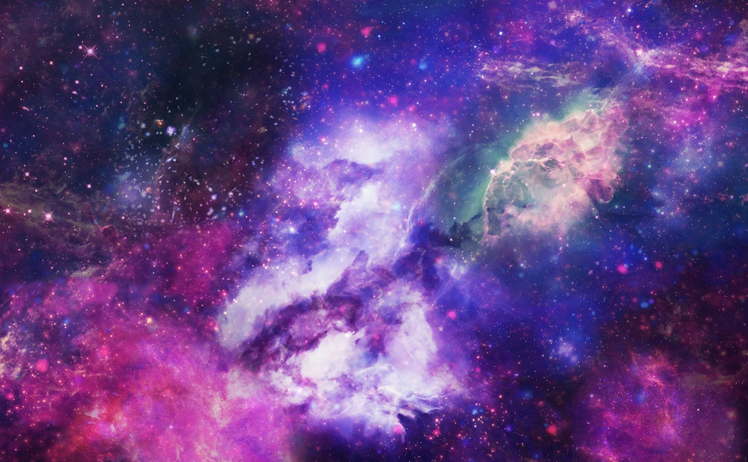 Nebulosa galassia viola sfumata, 2560x1580 2K QHD, PC