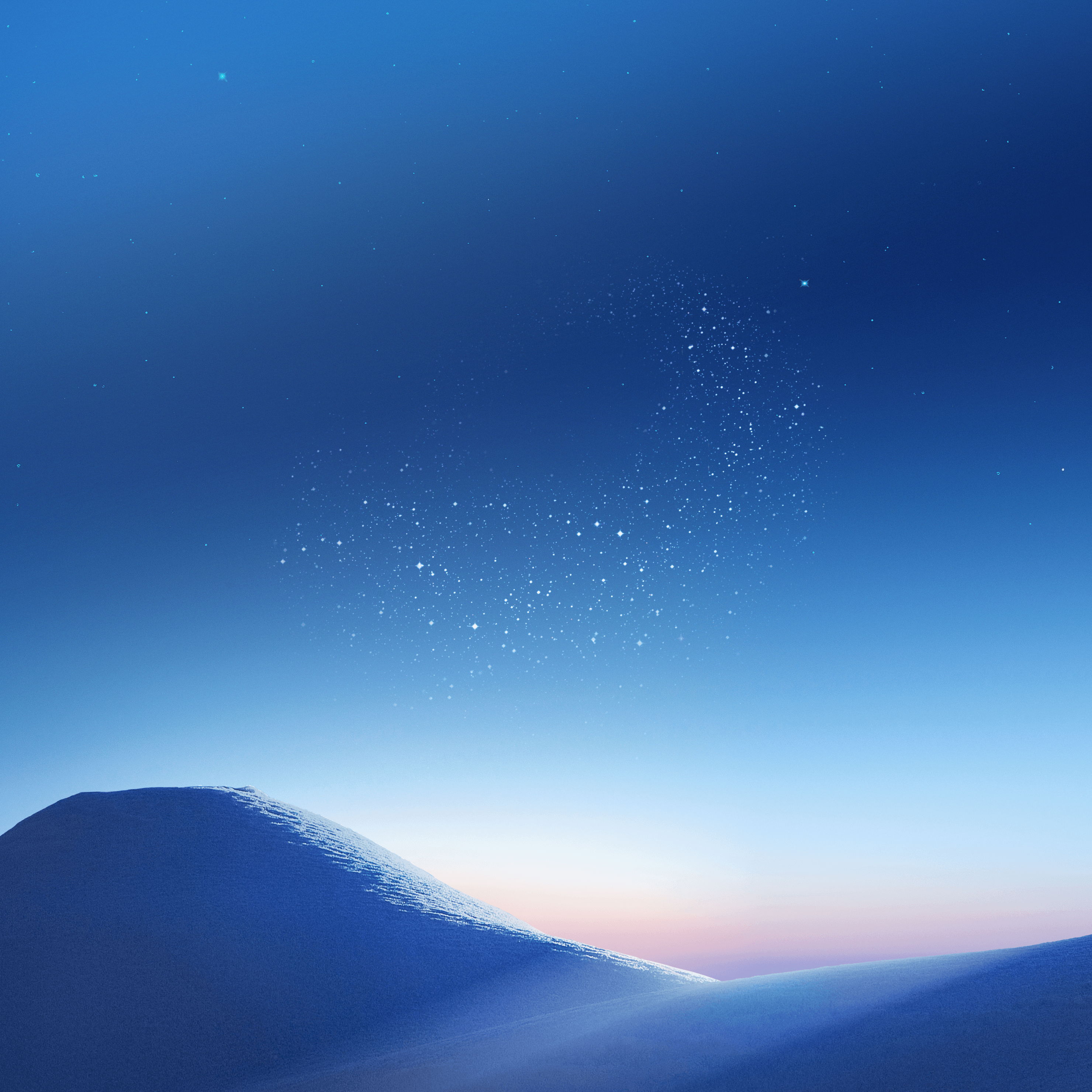 Collina blu cielo stellato, 2960x2960 2K, PC