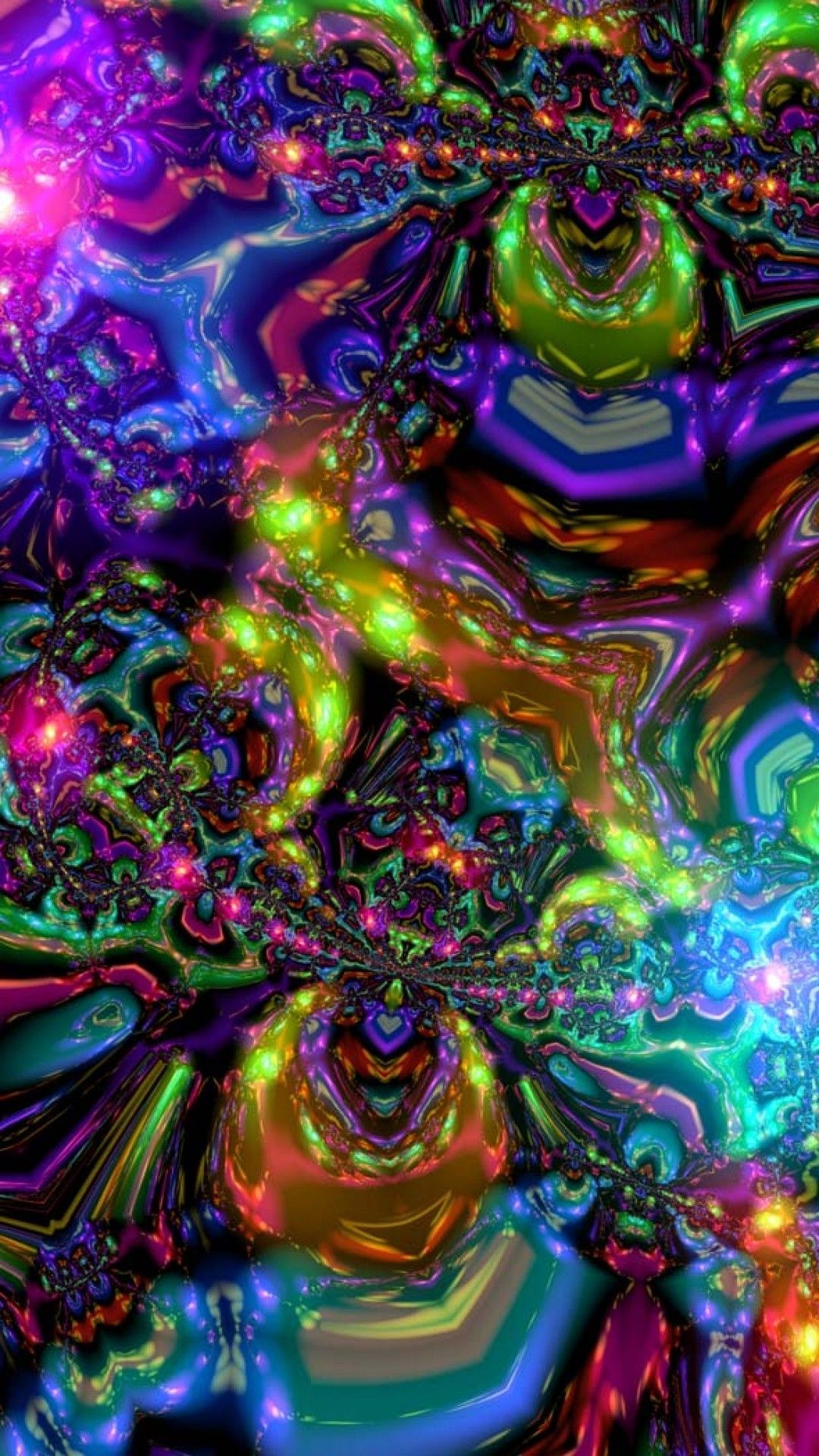 Frattale psichedelico multicolore astratto, 1080x1920 Full HD Verticale, Samsung Galaxy