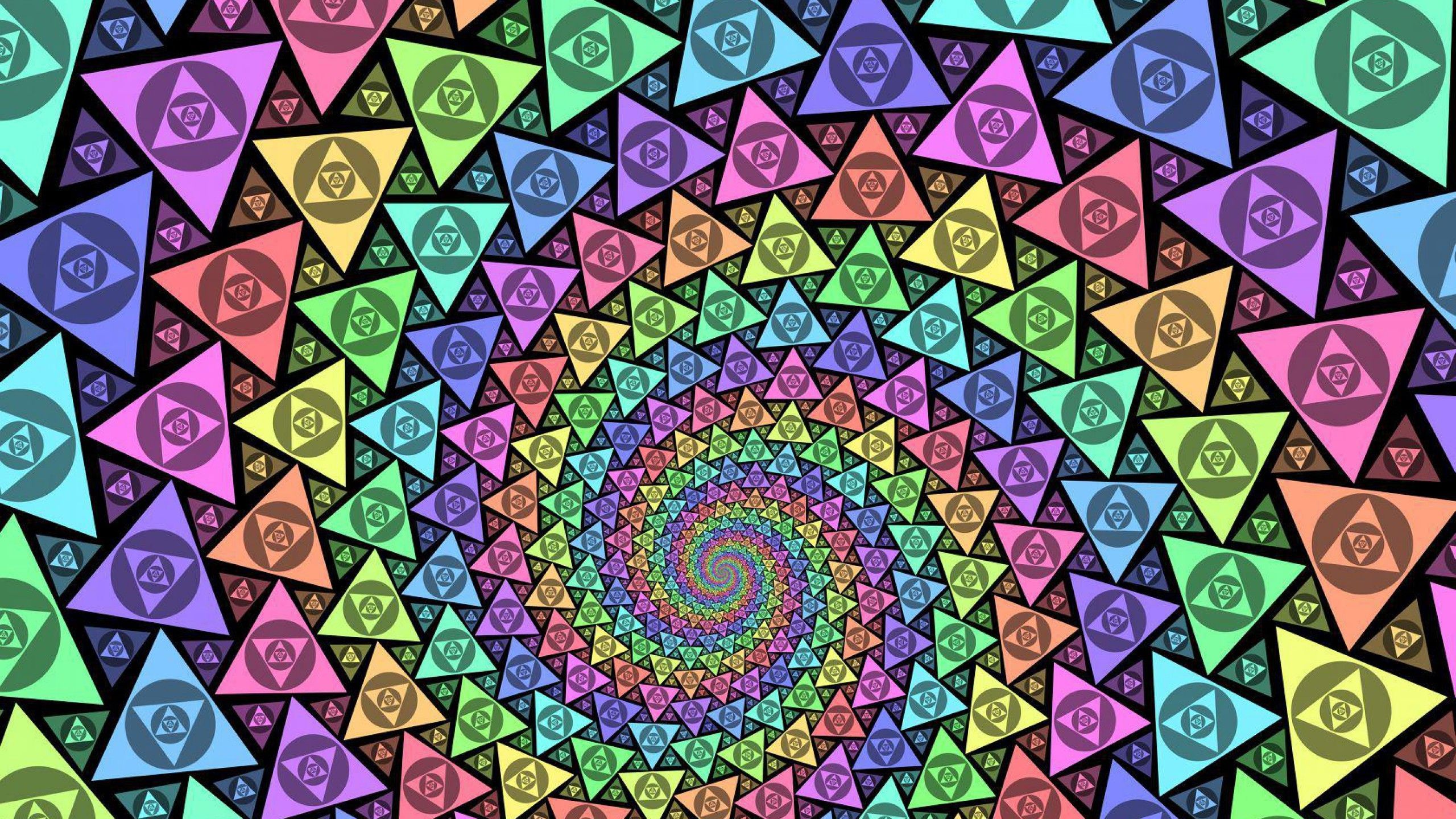 Spirale geometrica frattale colorata, 2560x1440 2K QHD, PC