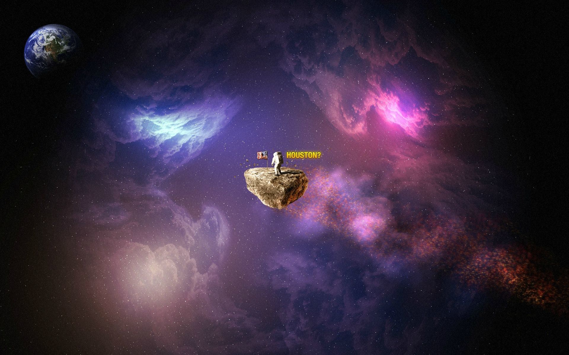 Astronauta isola fluttuante spazio, 1920x1200 WUXGA, Desktop