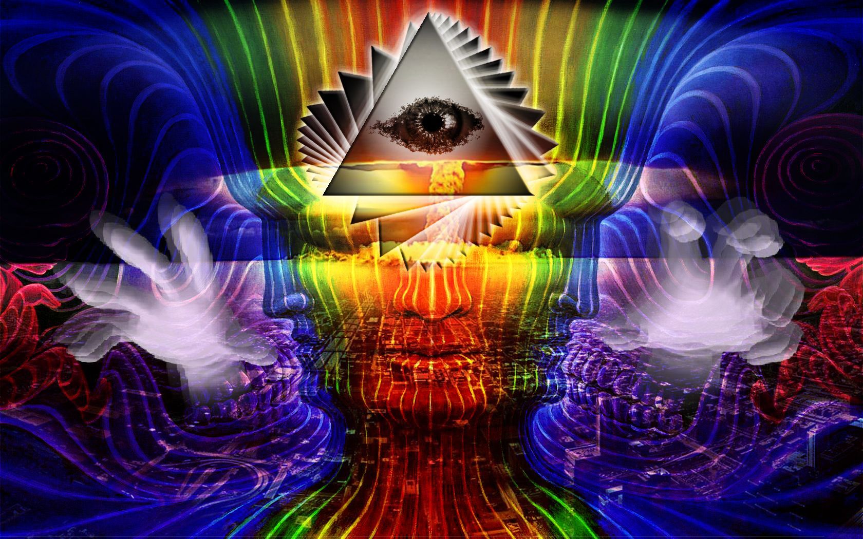 Occhio piramide Illuminati psichedelico, 1680x1050 900p, Laptop