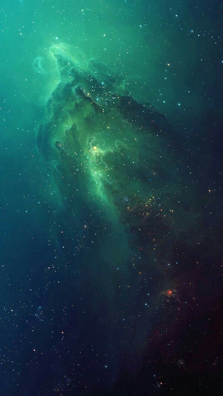 Galassia verde nello spazio, 736x1308 Full HD Verticale, Smartphone