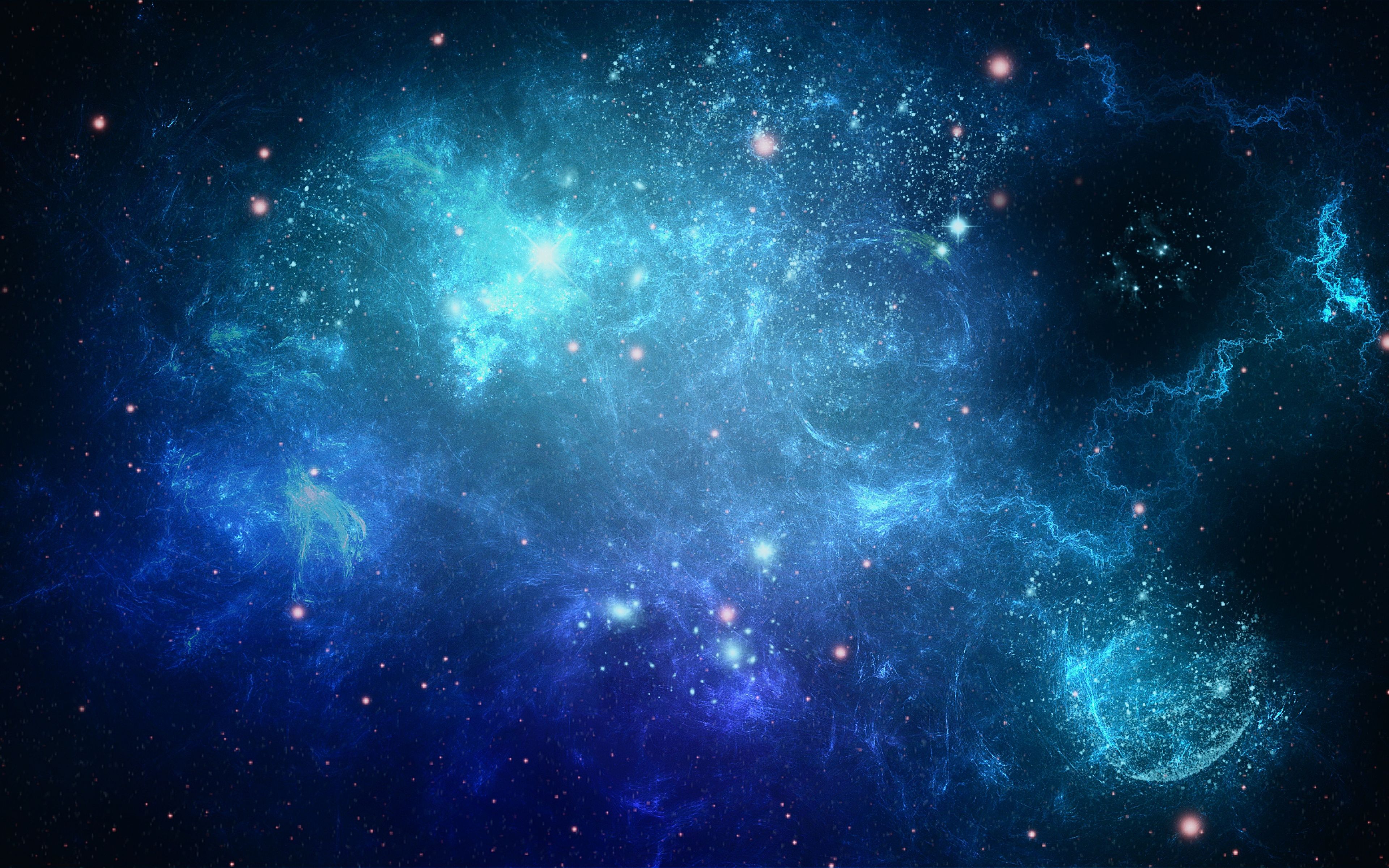 Galassia blu con stelle, 3840x2400 Ultra HD, 4K TV
