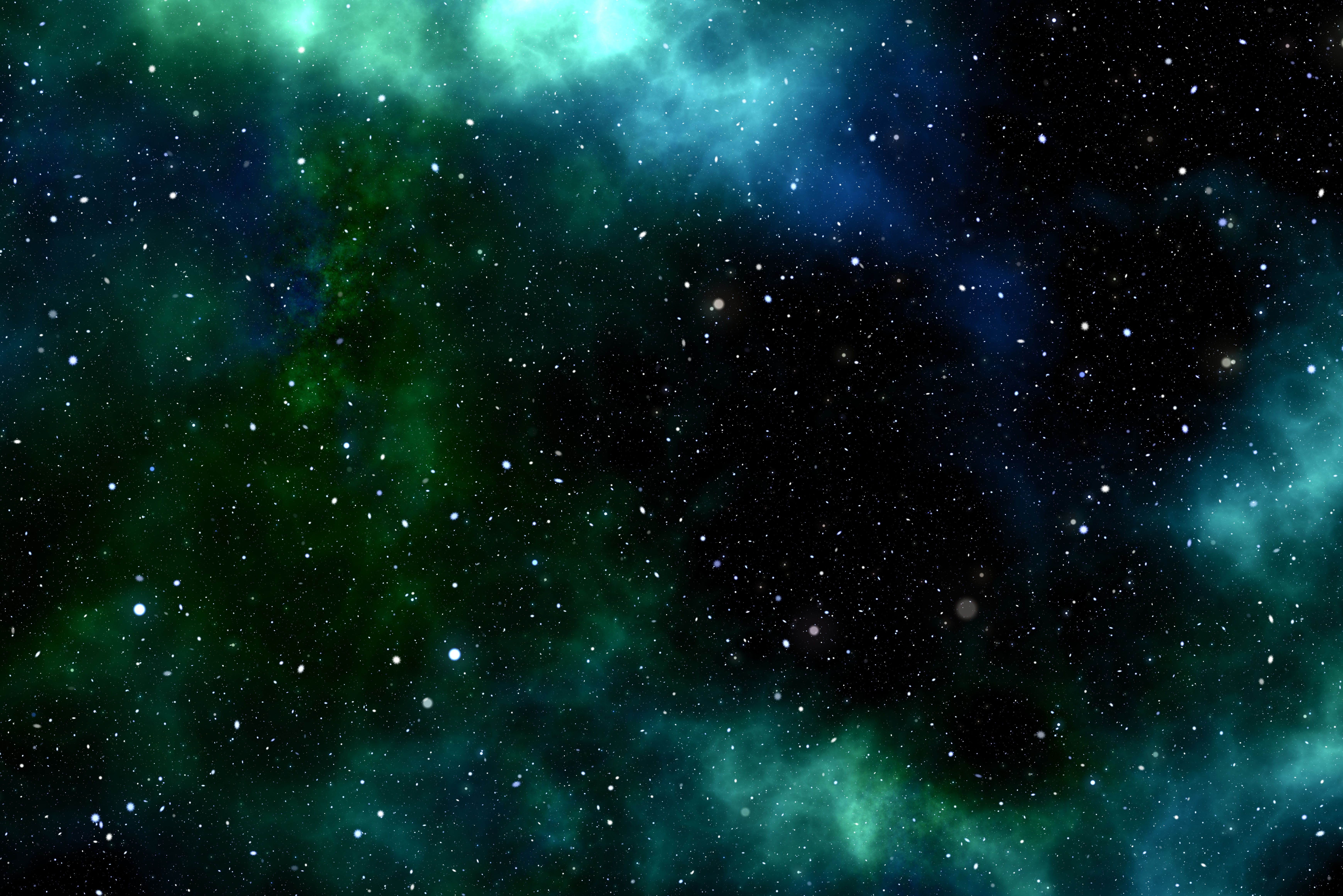 Nebulosa verde e blu stellata, 6960x4645 4K Ultra HD, Monitor 4K