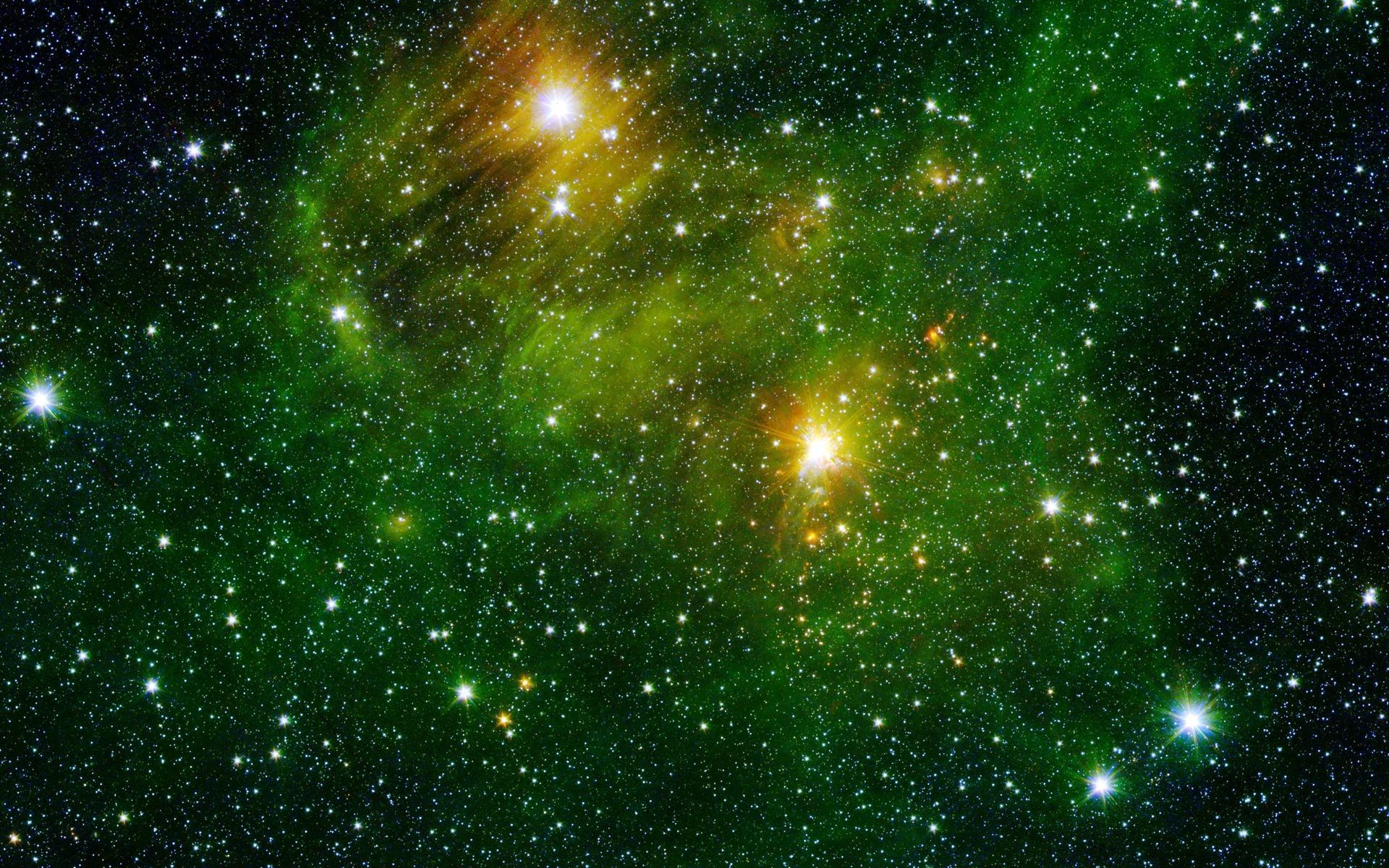 Galassia verde con stelle, 1920x1200 WUXGA, Laptop
