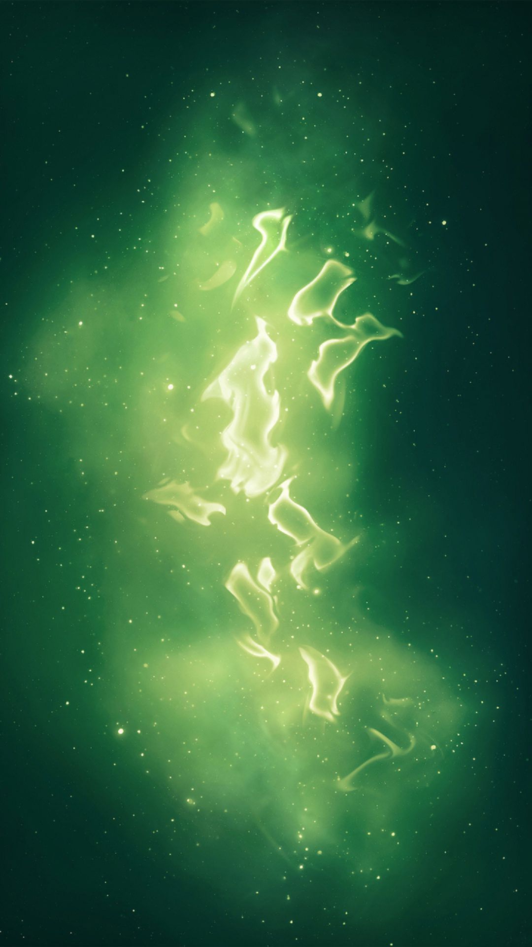 Galassia verde astratta luminosa, 1080x1920 Verticale, Mobile