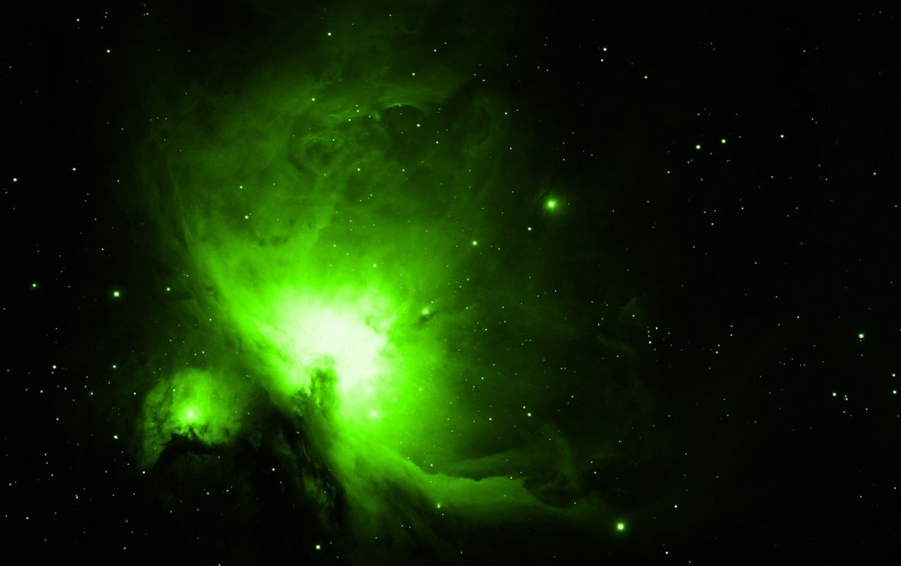 Galassia verde con stelle, 1280x804 720p, Laptop