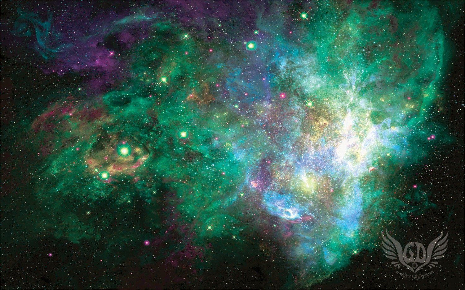 Galassia verde nebulosa spaziale, 1500x938 720p, MacBook Air