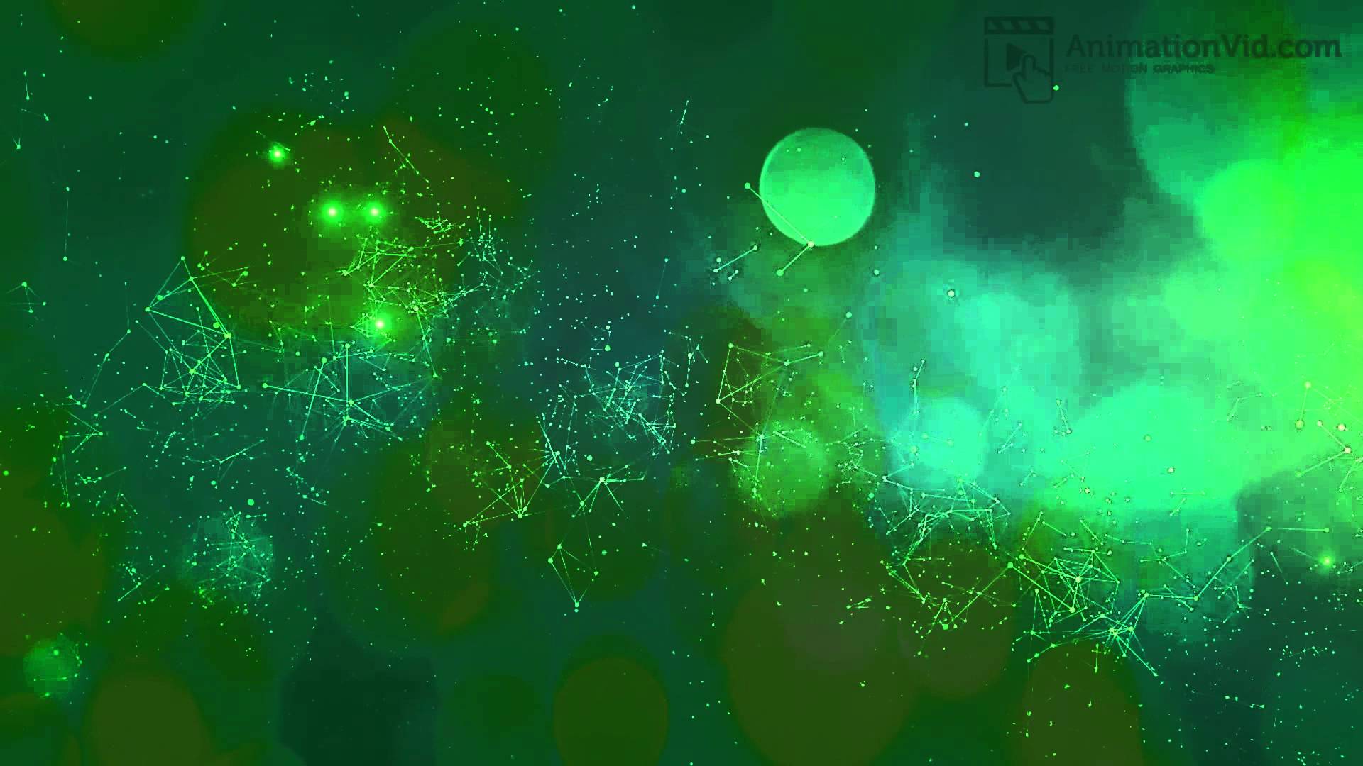 Galassia verde astratta con particelle, 1920x1080 1080p, Desktop