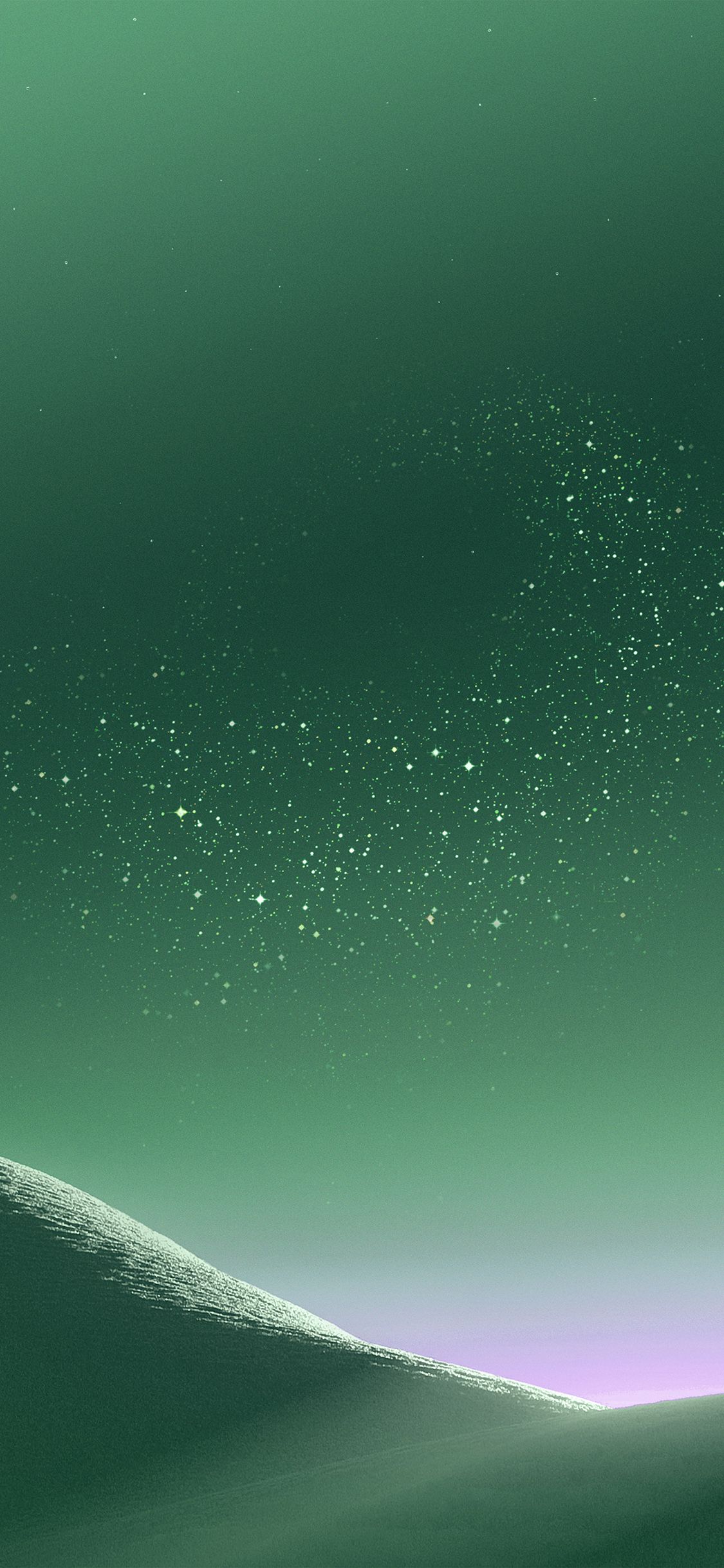 Galassia verde con stelle, 1125x2436 Full HD Verticale, iPhone