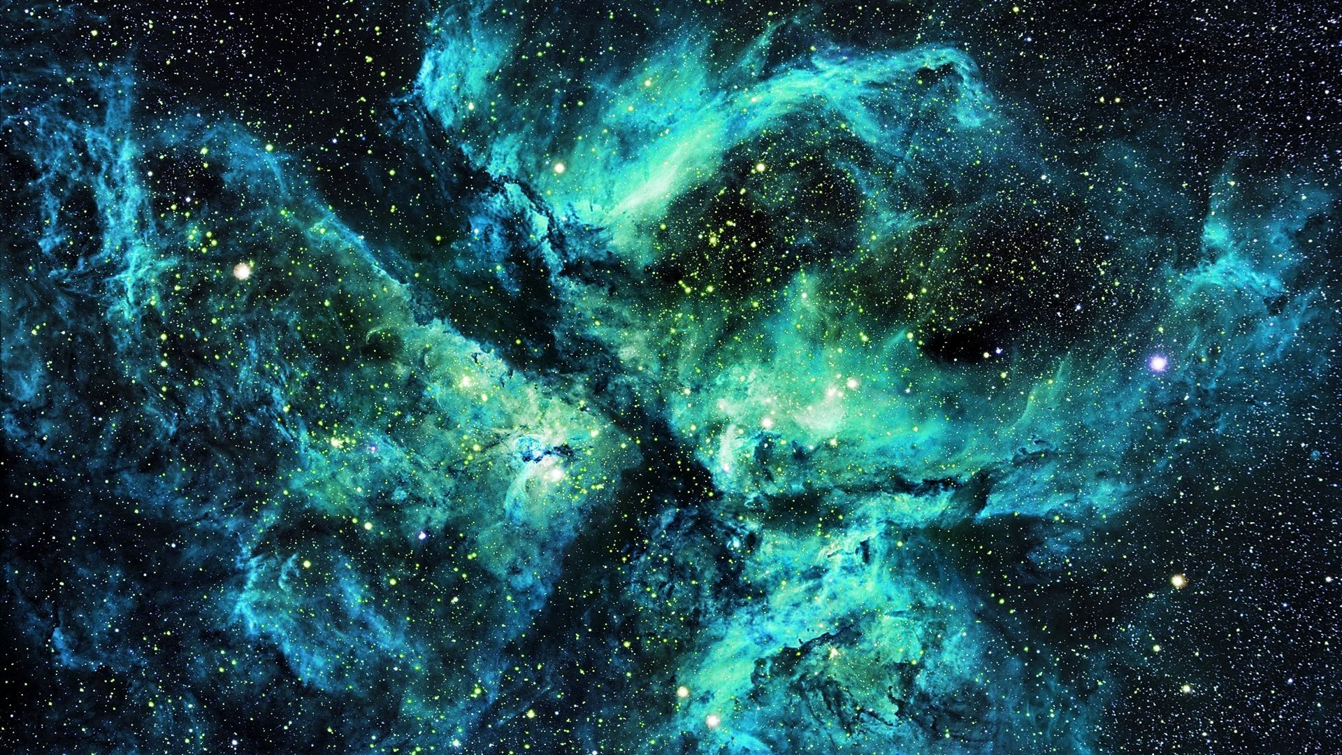 Galassia verde nebulosa spaziale, 1920x1080 1080p, Desktop