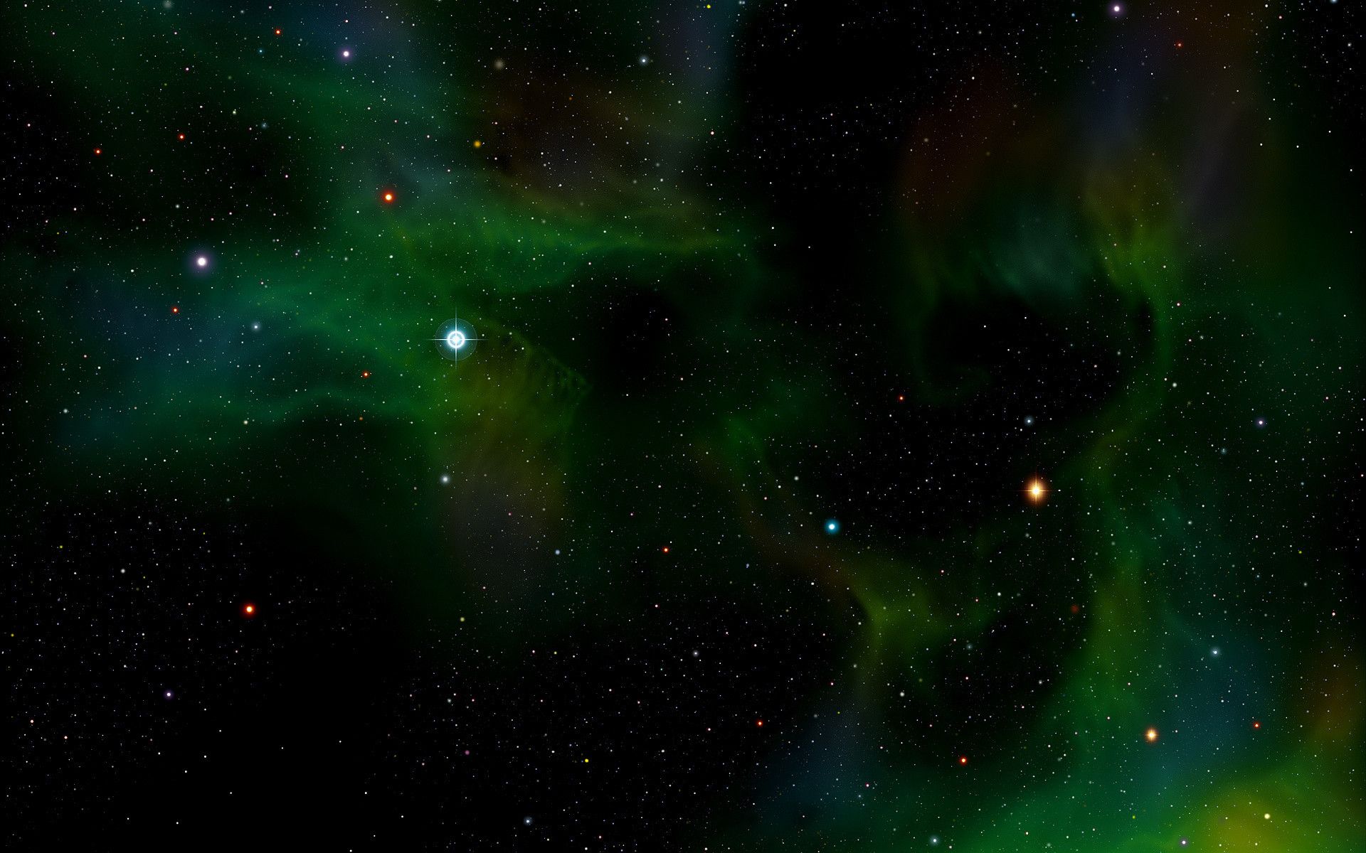 Galassia verde con stelle, 1920x1200 WUXGA, PC