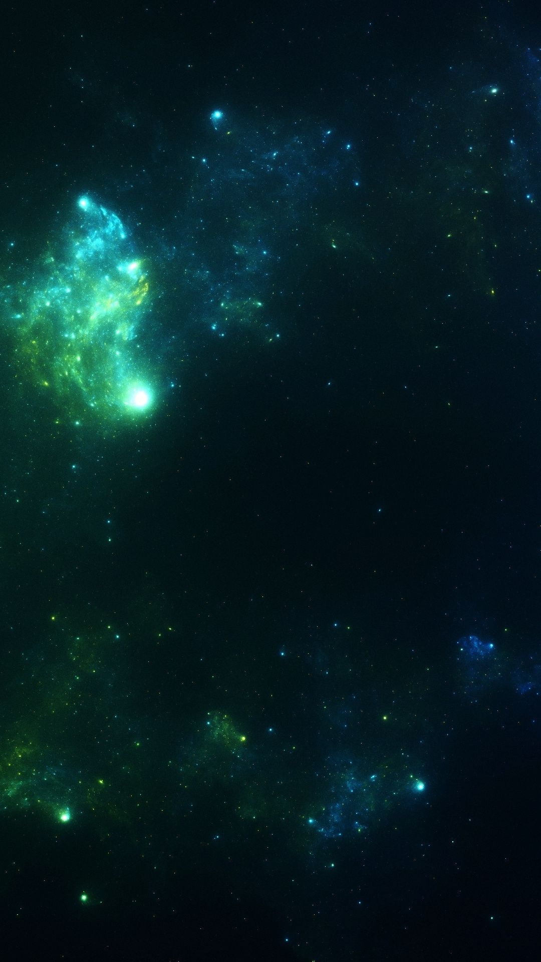 Galassia verde e blu, spazio, 1080x1920 Full HD Verticale, Smartphone