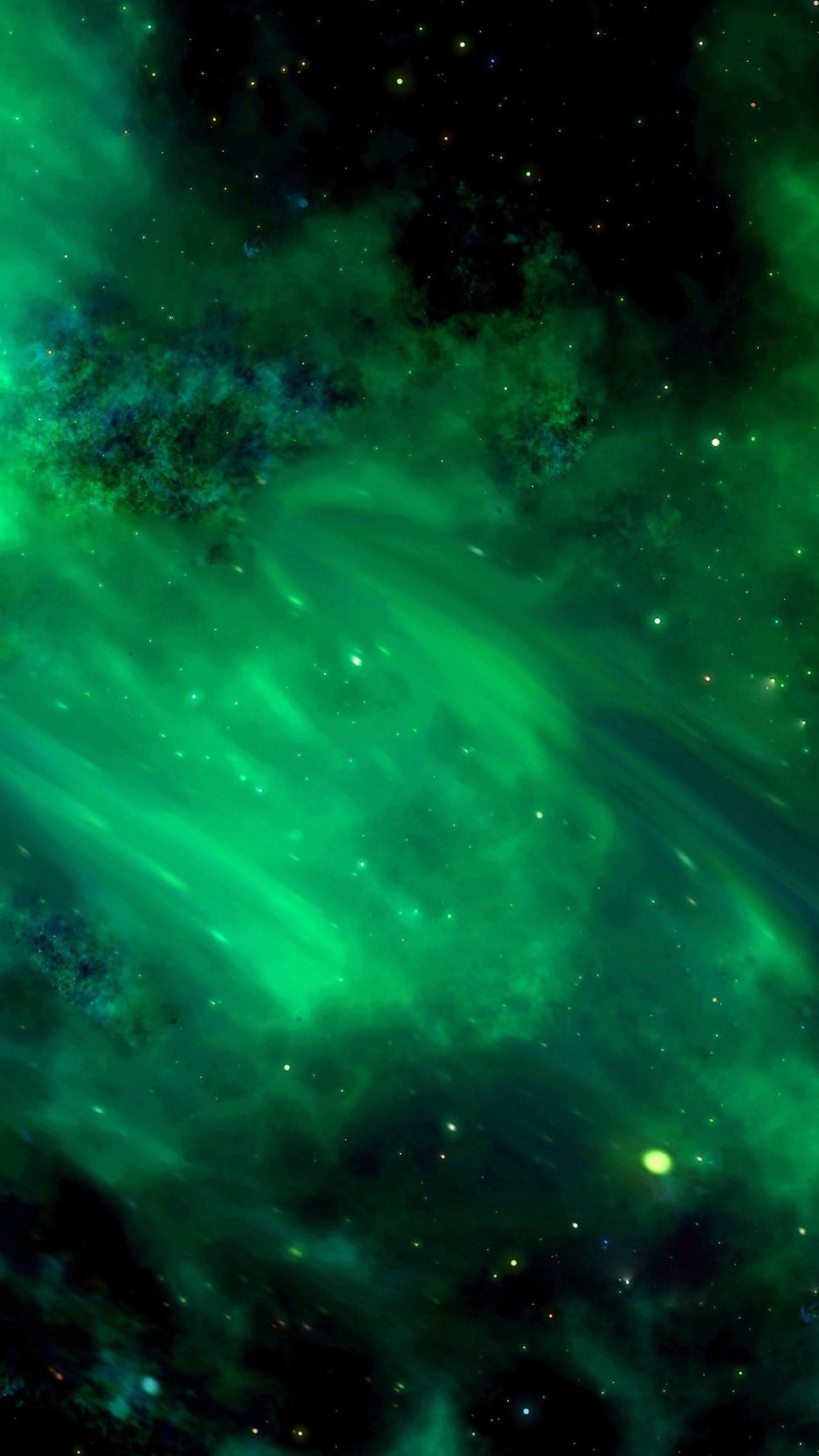 Galassia verde con stelle, 938x1668 Verticale, Xiaomi