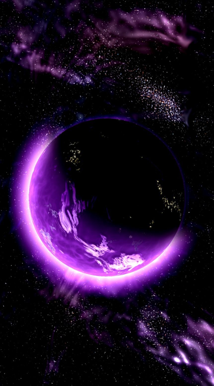 Pianeta viola con eclissi spaziale, 862x1551 Verticale, Telefono