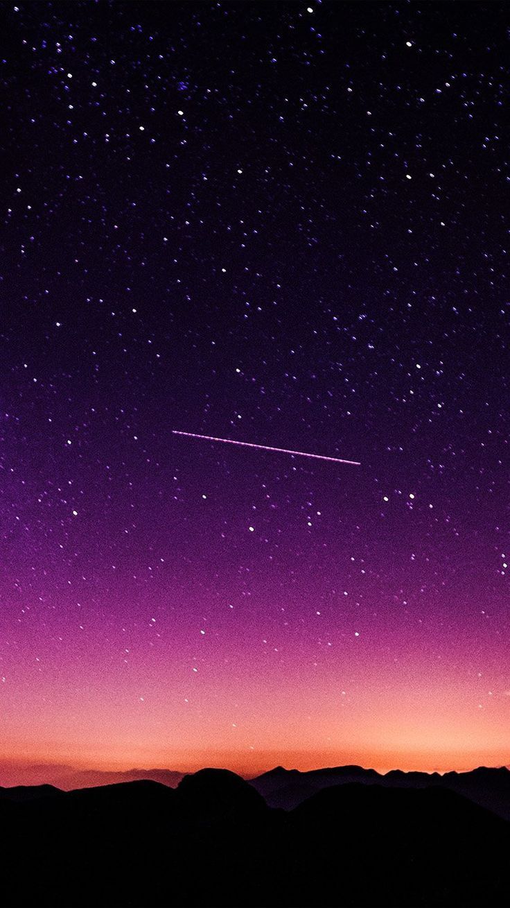 Cielo stellato viola montagne, 736x1309 Verticale, Mobile