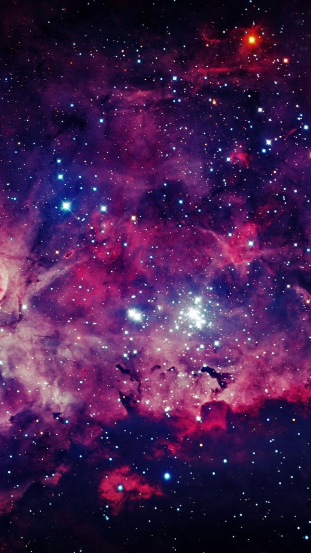 Nebulosa viola con stelle, 1080x1920 Verticale, Telefono