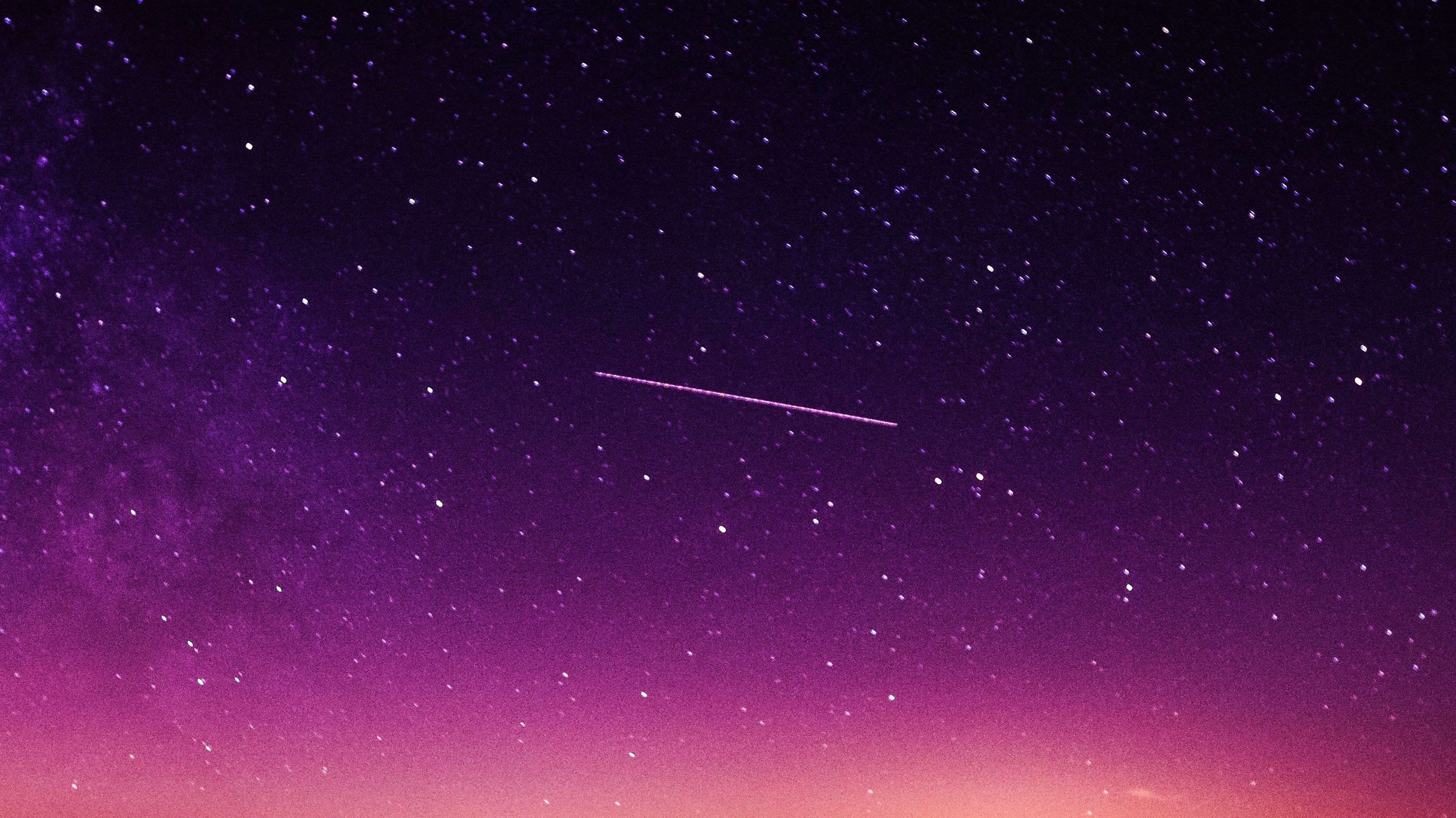 Cielo stellato viola con stella cadente, 3840x2160 4K Ultra HD, Monitor 4K