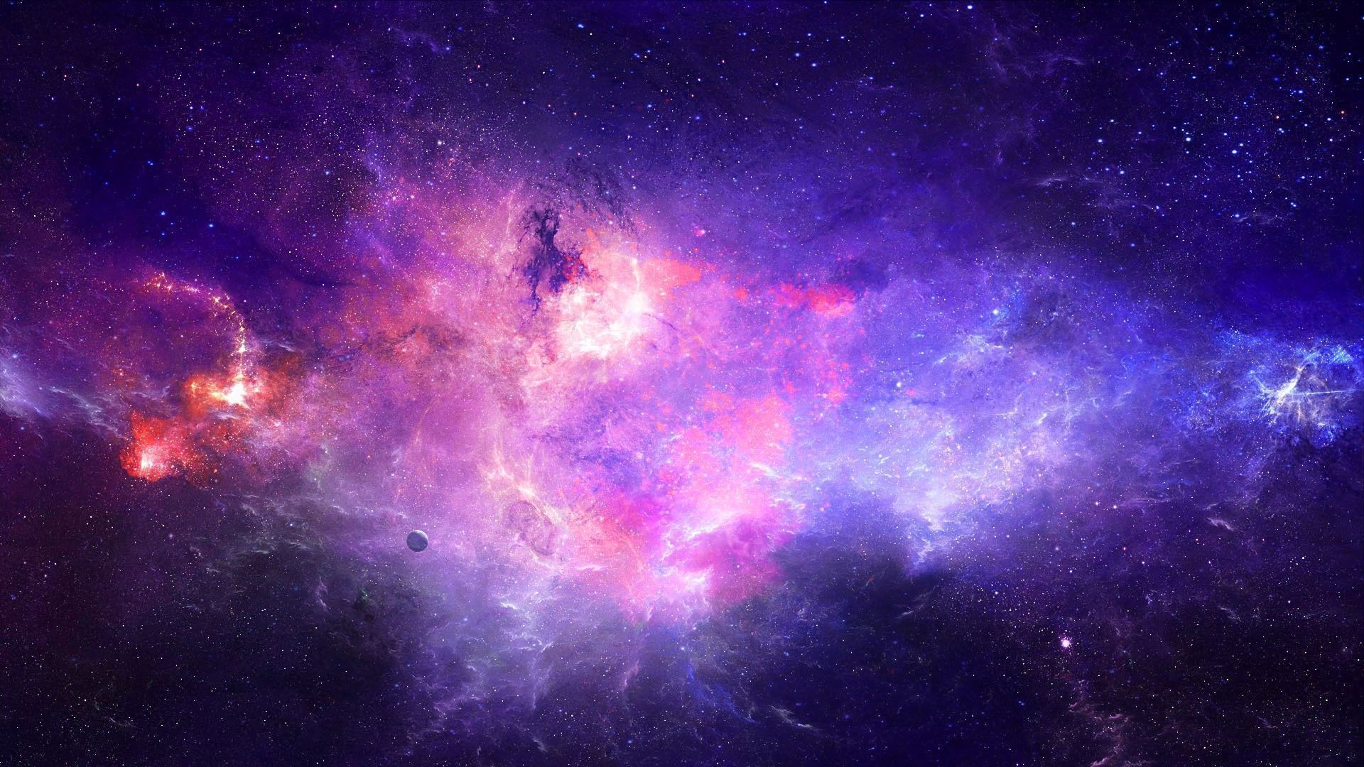 Nebulosa viola nello spazio, 1920x1080 Full HD 1080p, PC