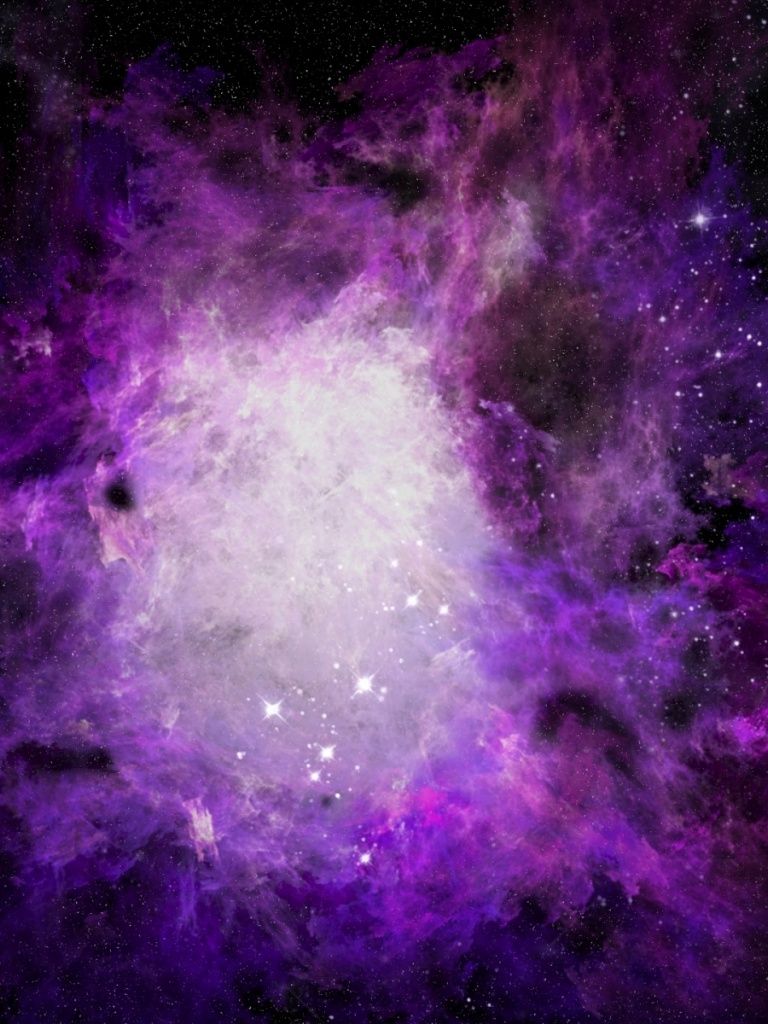 Nebulosa viola con stelle, 768x1024 Full HD Verticale, iPhone