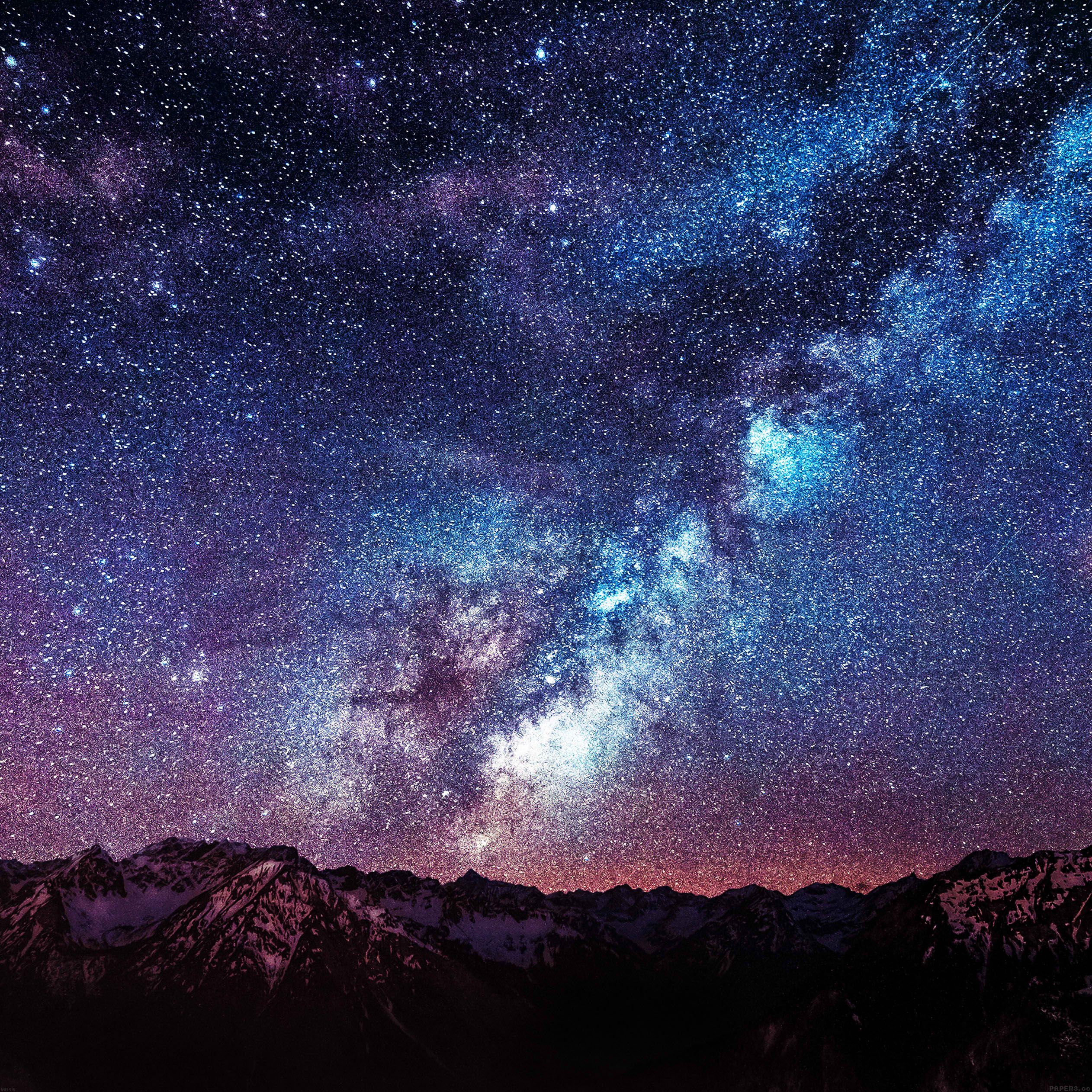 Via Lattea su montagne notturne, 2524x2524 Hi-Res, Desktop