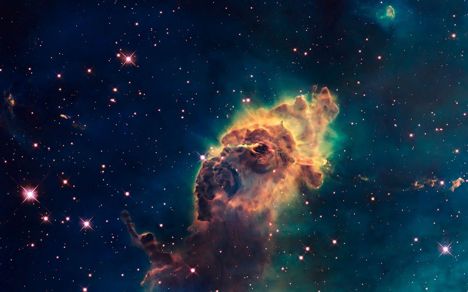 Nebulosa arancione e blu spaziale, 1600x1000 HD Ready, Desktop