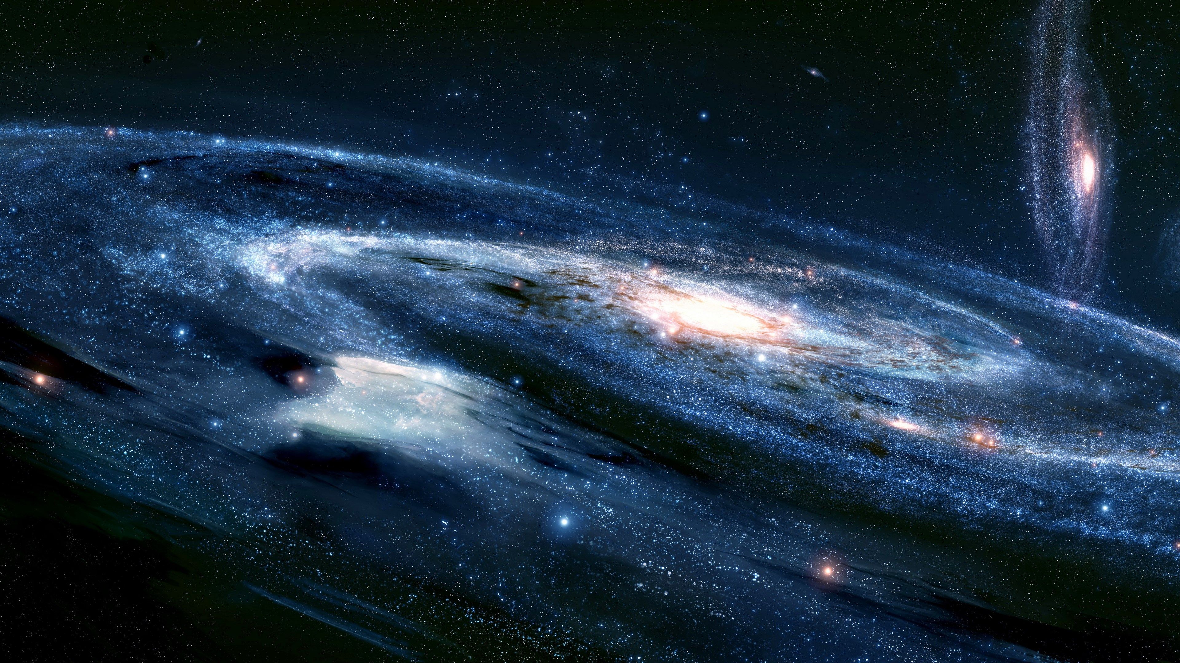 Galassia a spirale blu, 3840x2160 4K Ultra HD, Monitor 4K