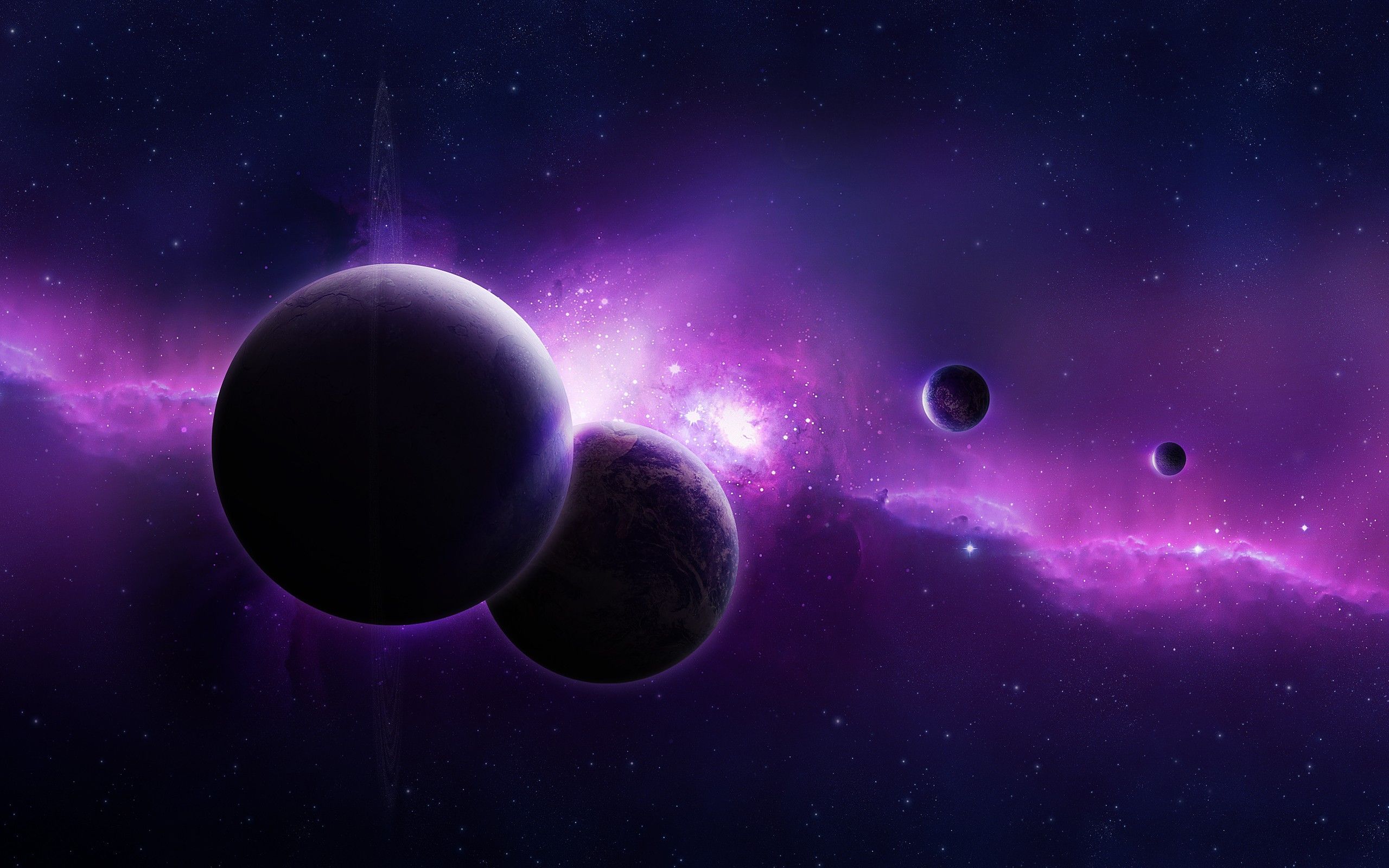 Pianeti viola nello spazio, 2560x1600 2K, PC