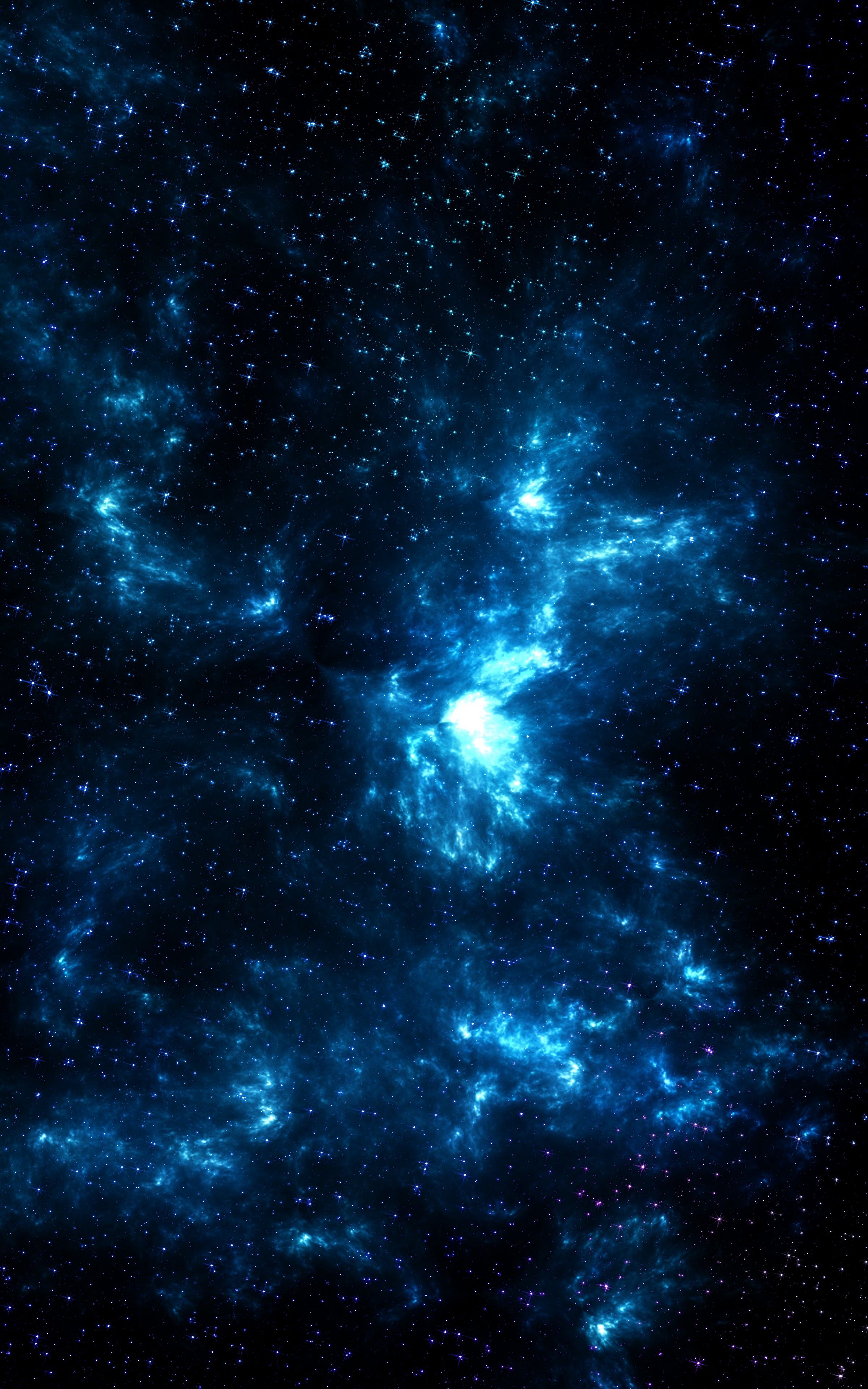 Galassia blu con stelle, 2400x3840 Verticale, Android