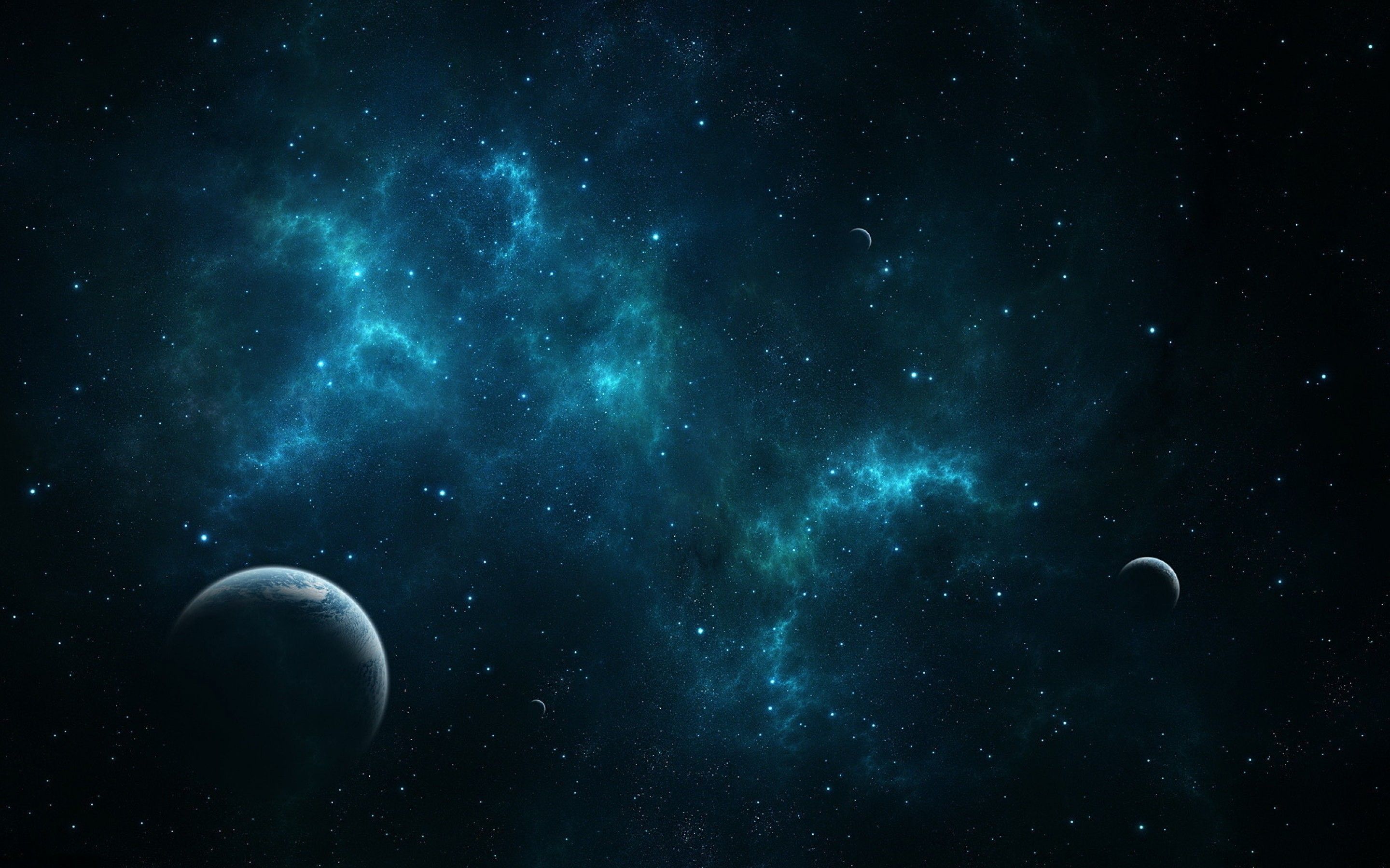 Pianeti e nebulosa blu, 2880x1800 WQXGA, PC