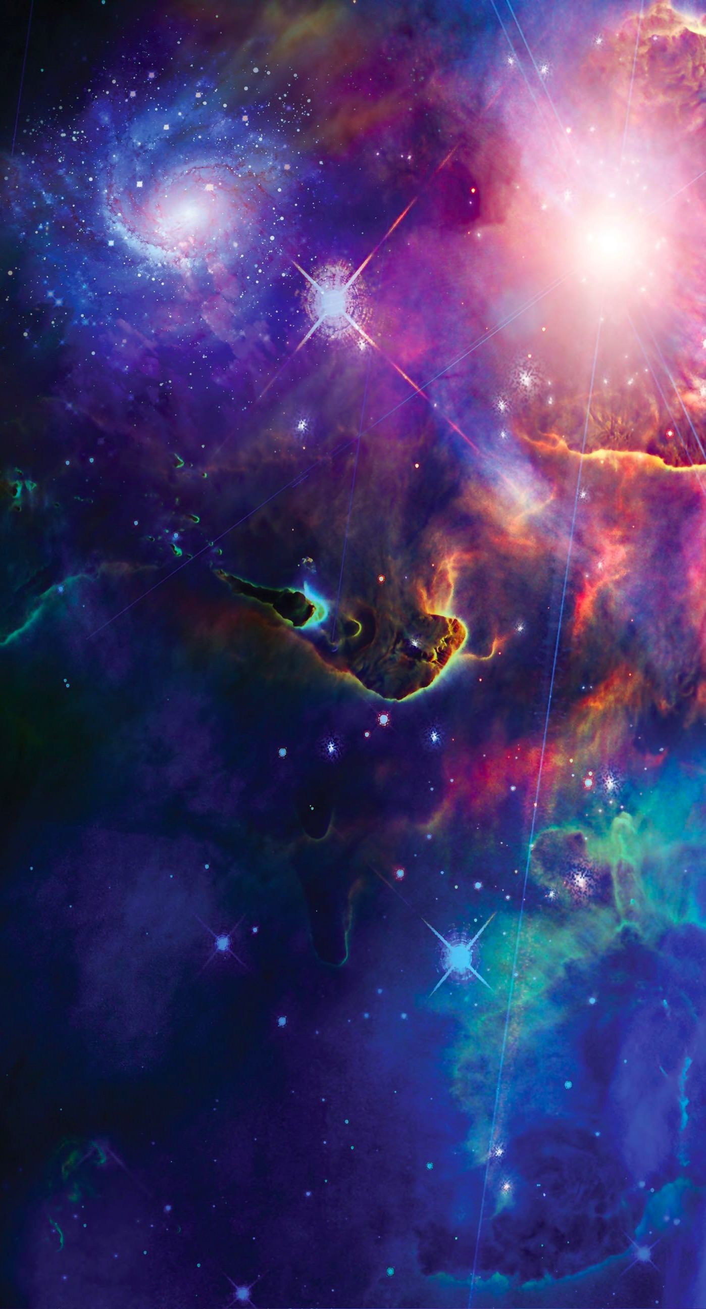Nebulosa colorata con stelle, 1398x2592 Full HD Verticale, iPhone