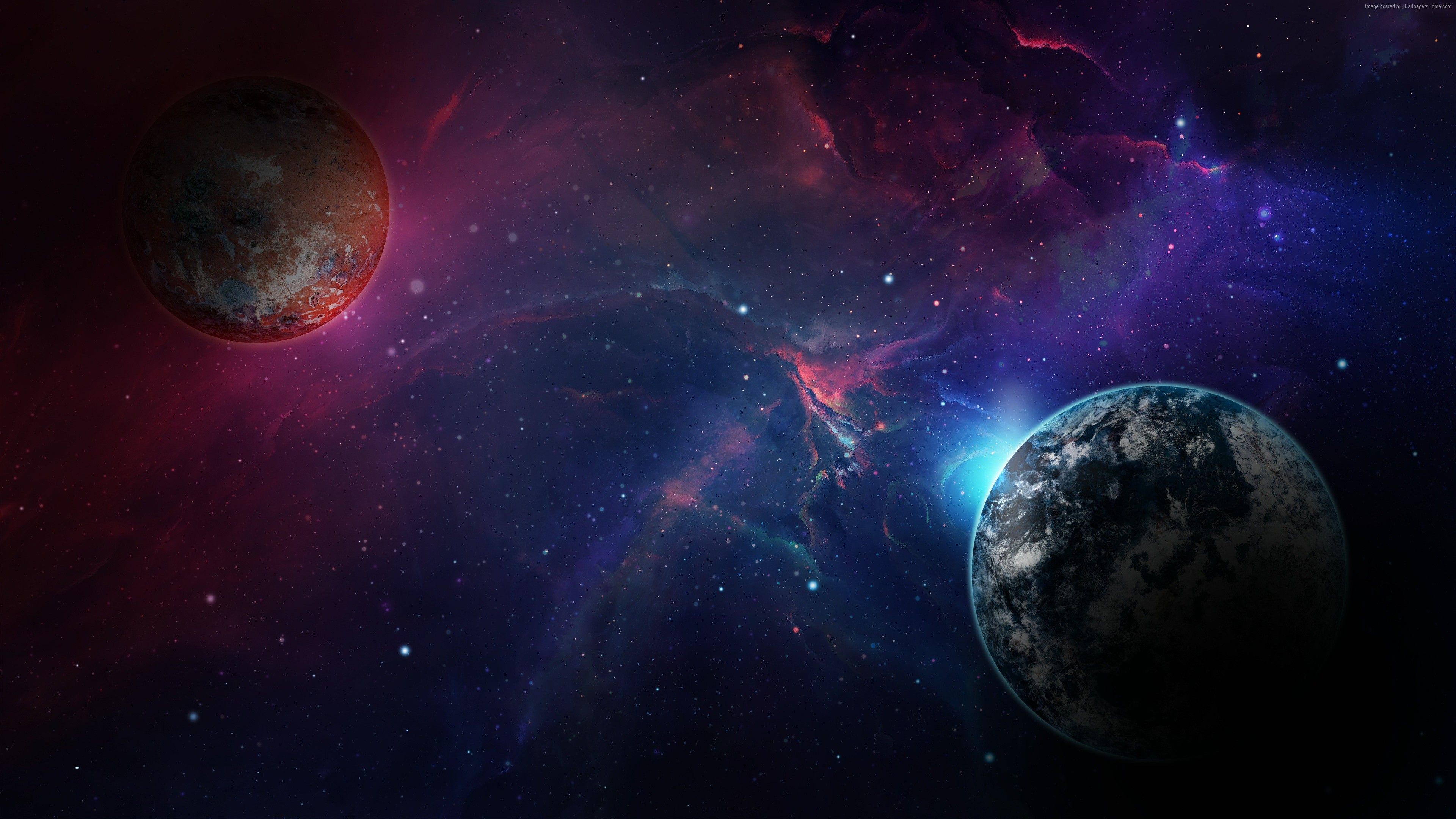 Pianeti e nebulosa spaziale, 3840x2160 Ultra HD, Monitor 4K