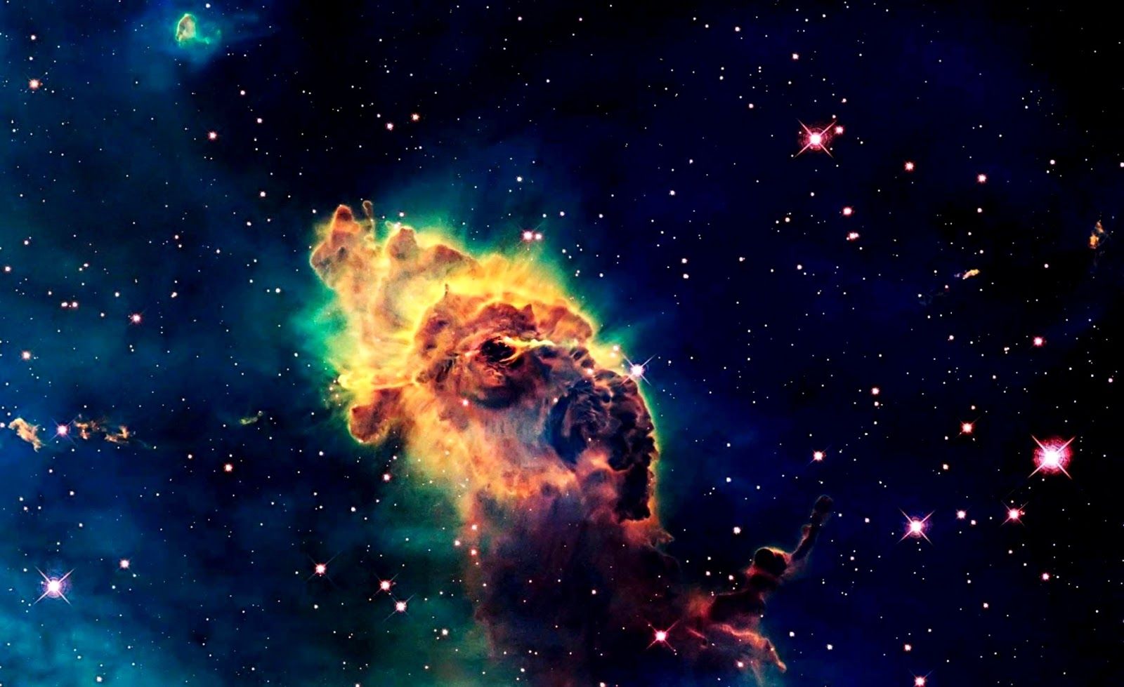 Nebulosa colorata con stelle, 1600x979 HD, Desktop