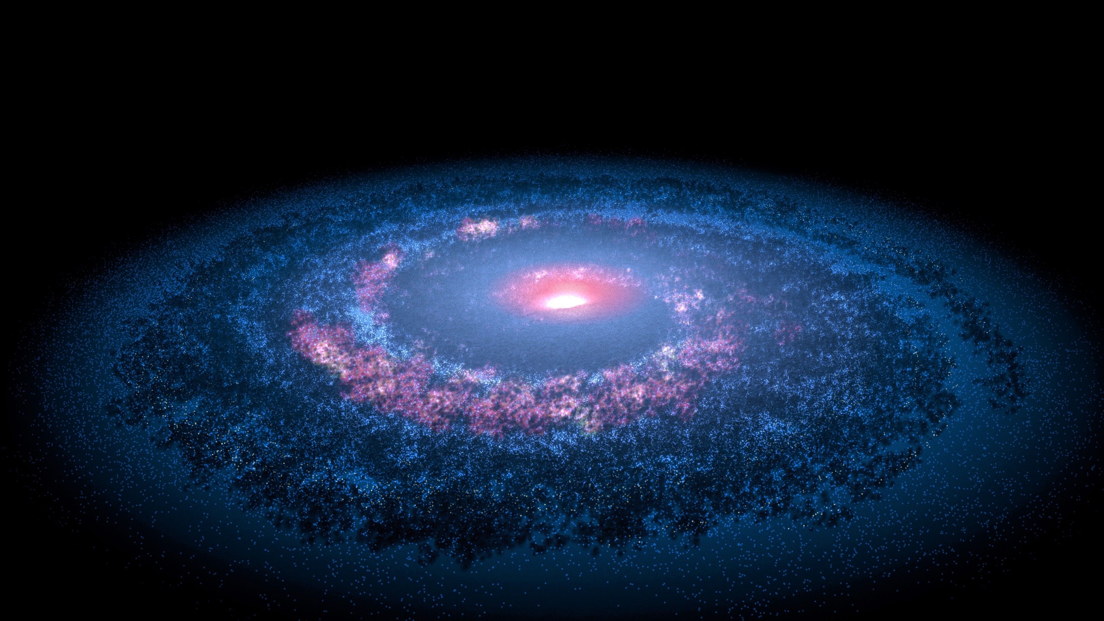 Galassia a spirale blu, 3840x2160 4K Ultra HD, Monitor 4K