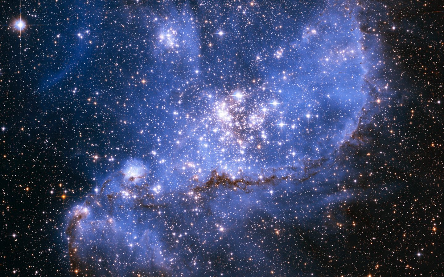 Galassia blu con stelle, 1440x900 720p, PC