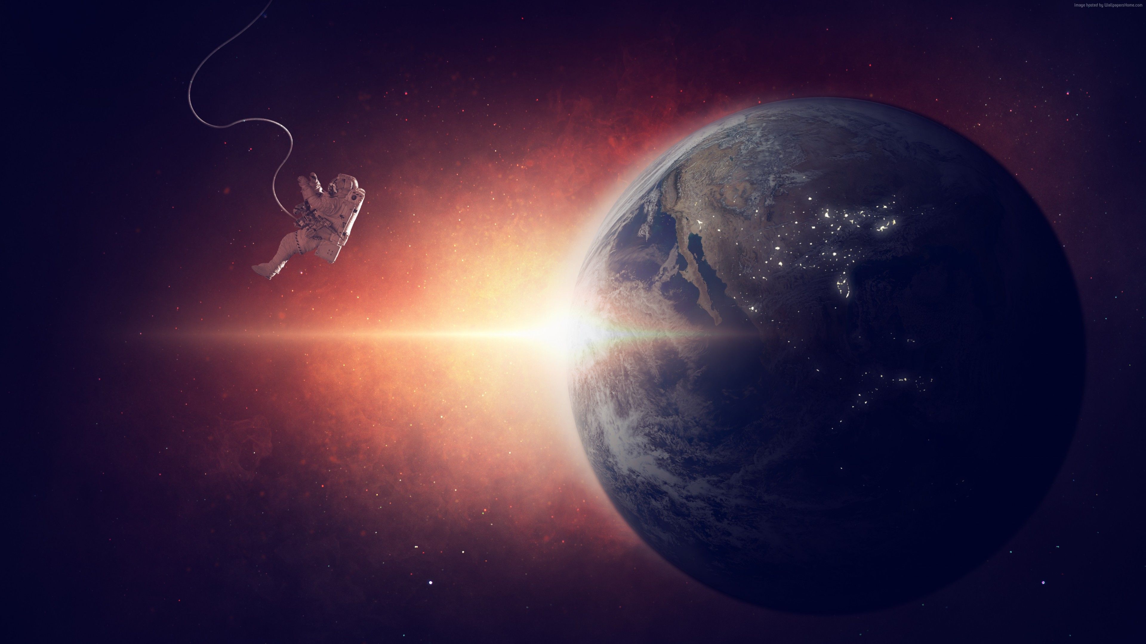 Astronauta e pianeta Terra, 3840x2160 Ultra HD, 4K TV