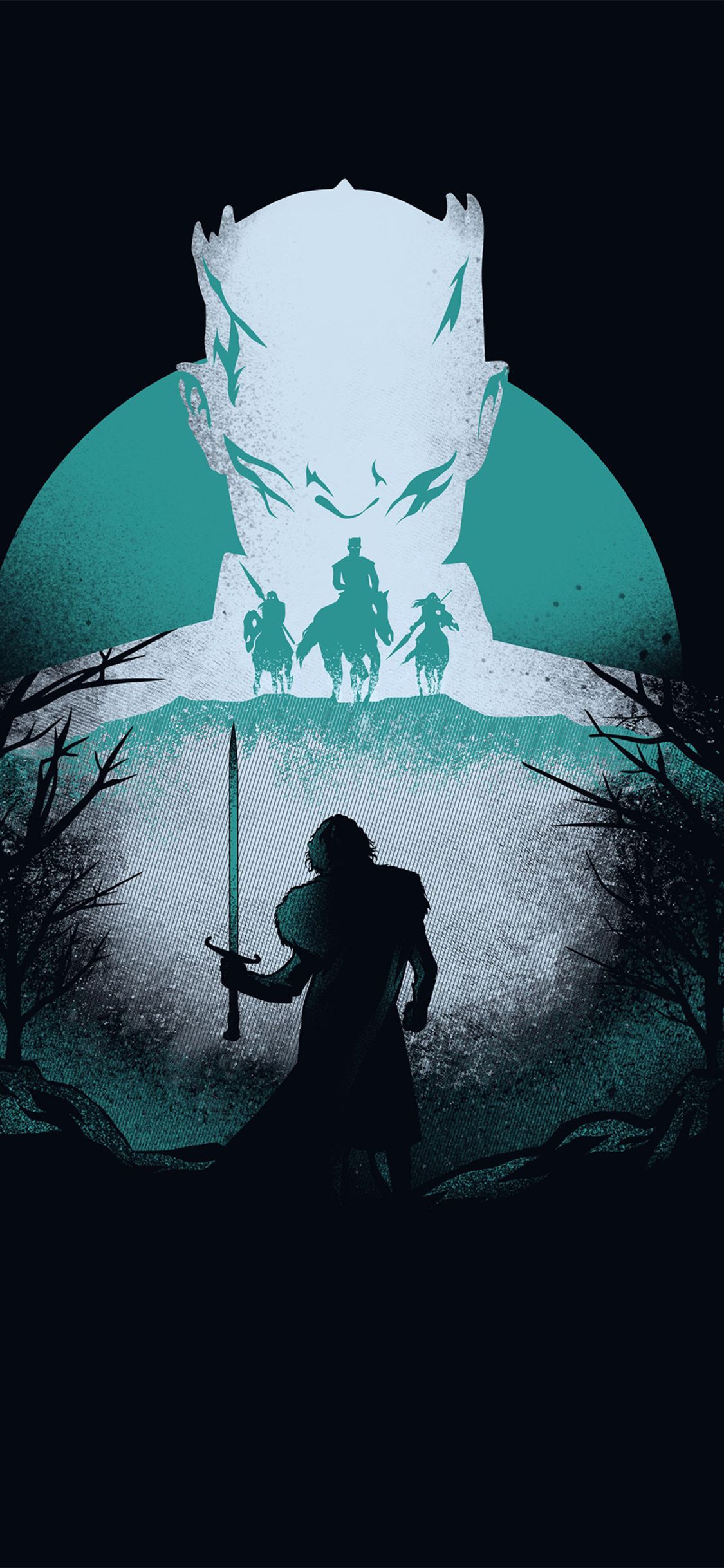 Night King e cavalieri Game of Thrones, 1125x2436 Verticale, iPhone Pro Max