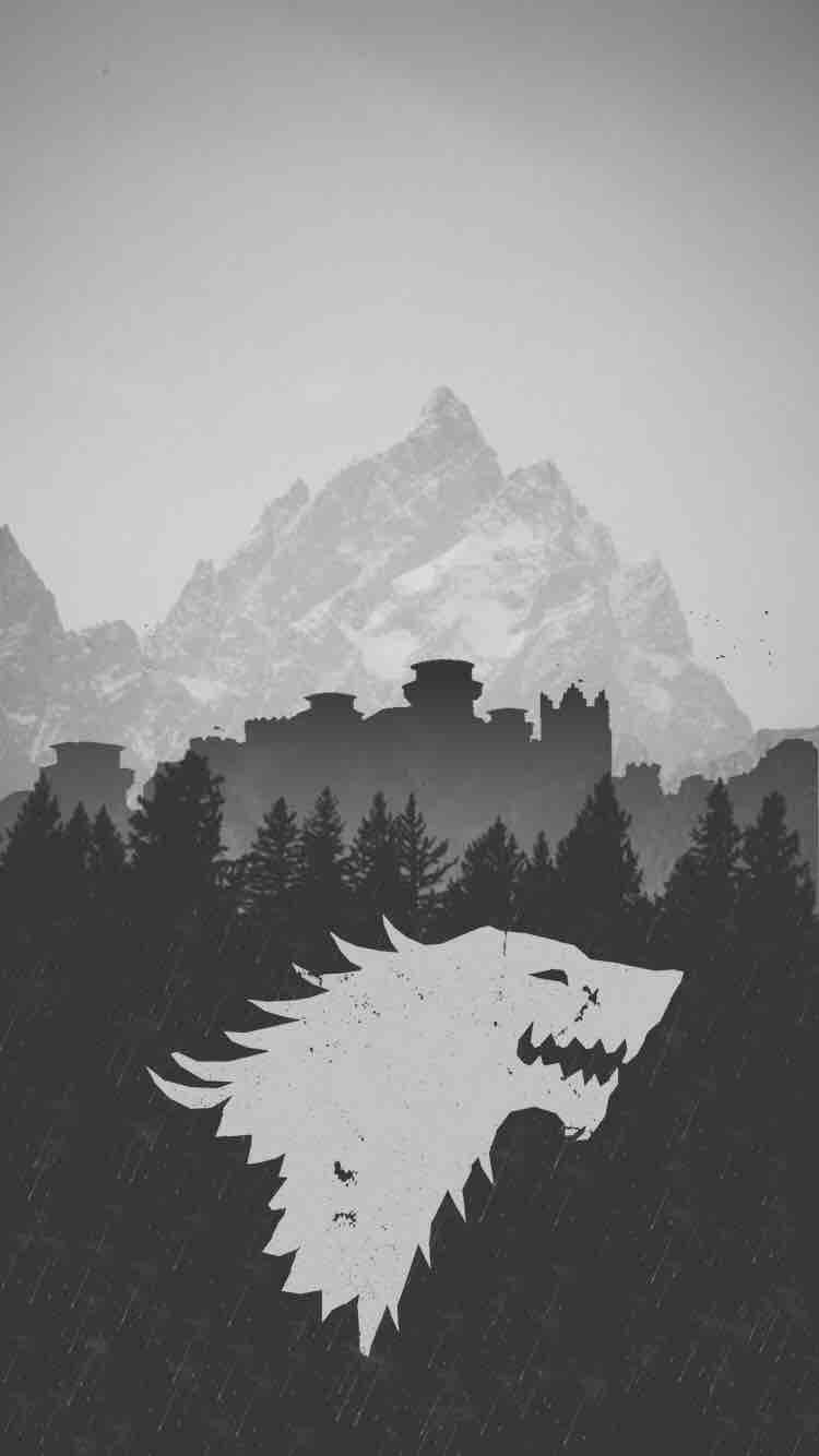 Stemma lupo Stark montagne, 750x1334 Full HD Verticale, iPhone Pro