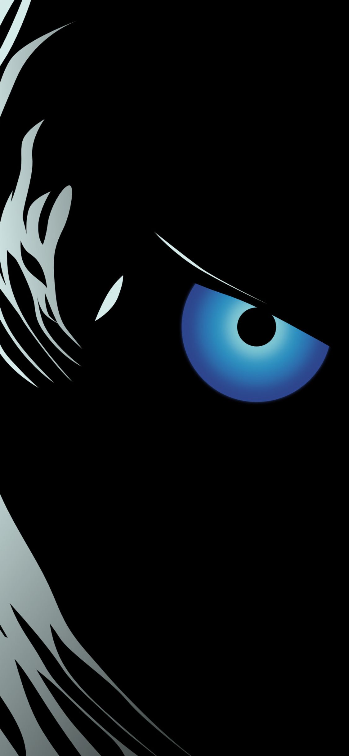 Occhio blu lupo, sfondo nero, 1125x2436 Full HD Verticale, iPhone