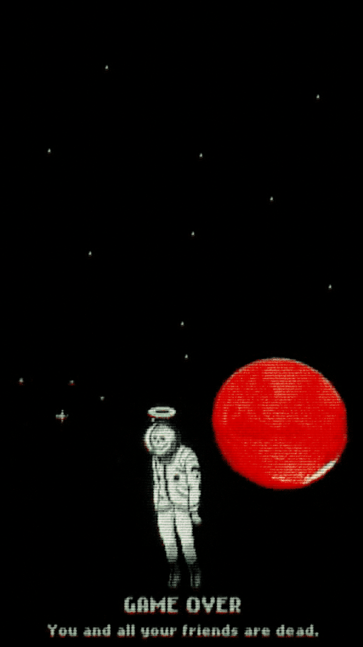 Game Over spaziale con pianeti, 1080x1920 Full HD Verticale, Smartphone