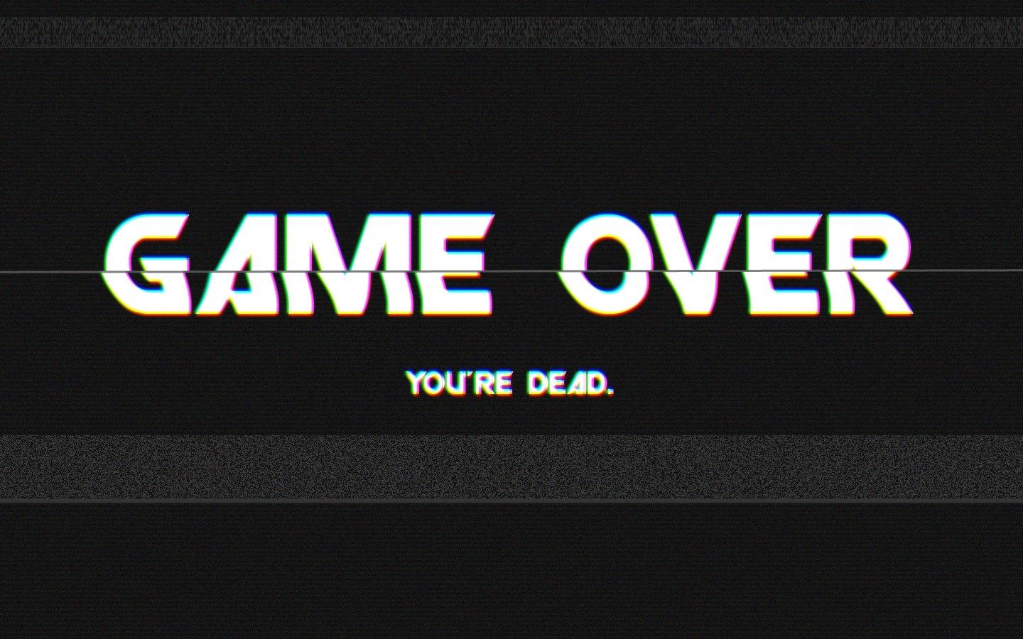 Game Over glitch testo bianco, 1440x900 720p, MacBook Air