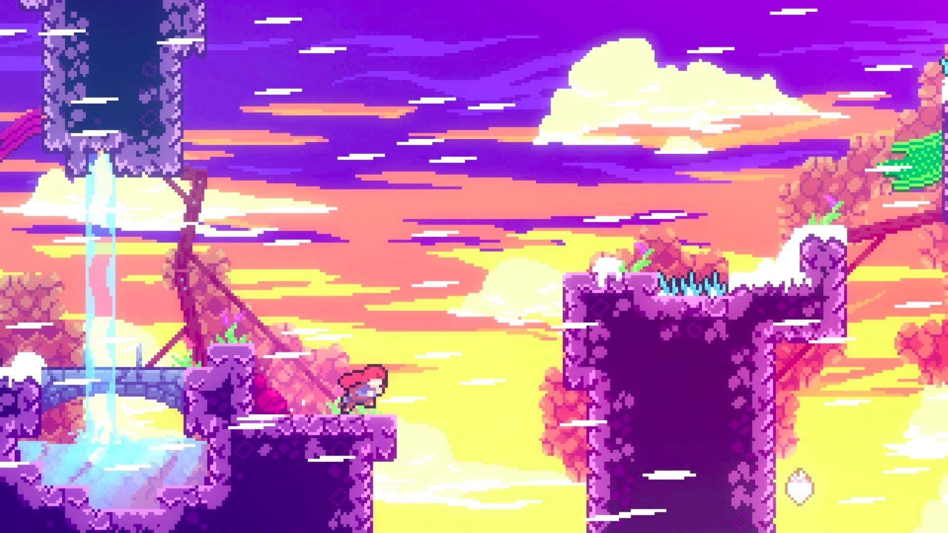 Scena pixel art platform viola, 1920x1080 Full HD, Laptop