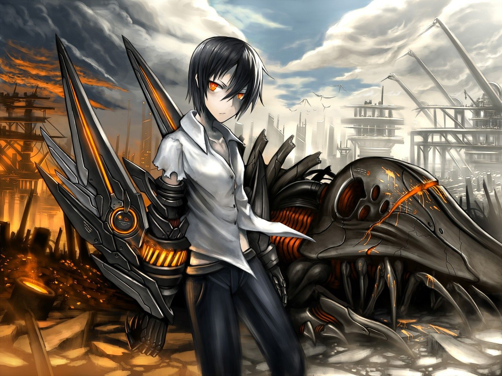Ragazzo anime creatura meccanica, 1600x1200 HD Ready, Desktop