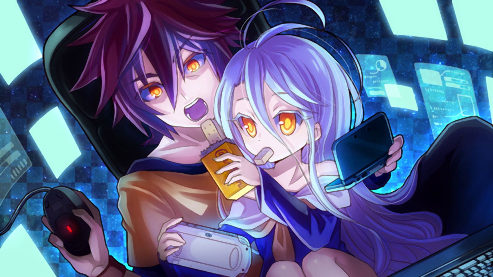 Coppia anime gamer con console, 1920x1080 Full HD 1080p, Desktop