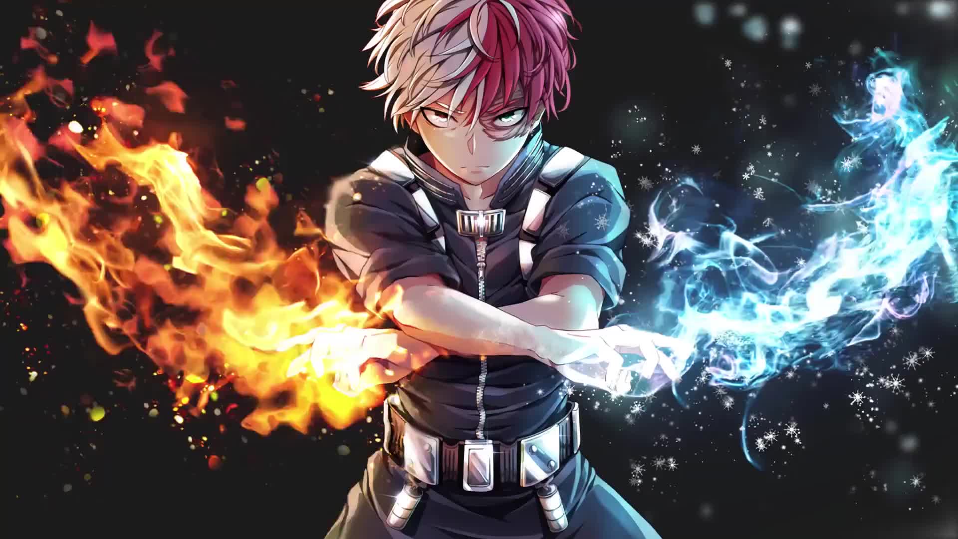 Shoto Todoroki fuoco e ghiaccio, My Hero Academia, 1920x1080 Full HD 1080p, Desktop